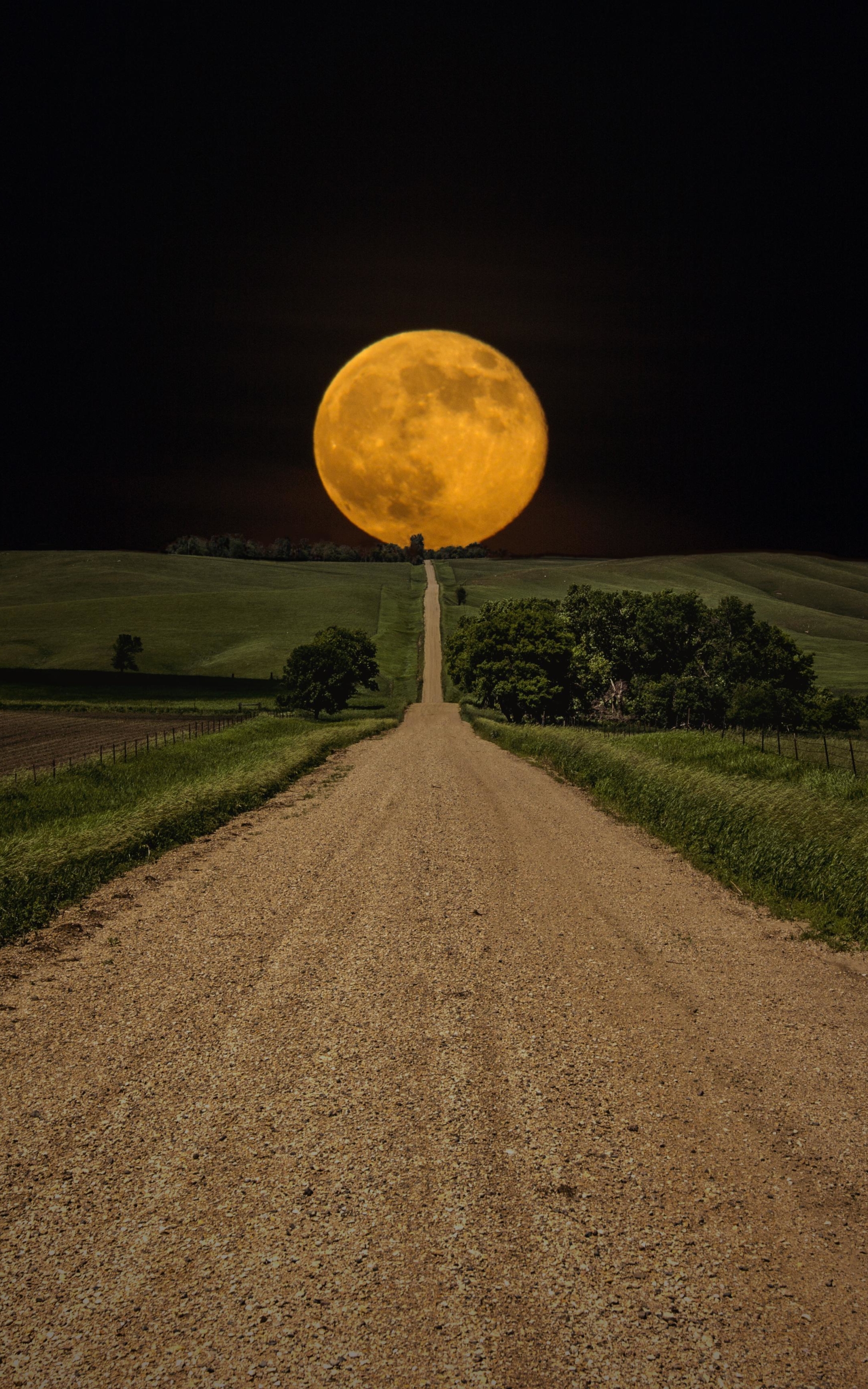 Descarga gratuita de fondo de pantalla para móvil de Paisaje, Noche, Luna, Campo, Pintoresco, Escénico, Tierra/naturaleza.