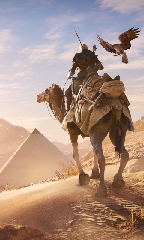 Descarga gratuita de fondo de pantalla para móvil de Águila, Camello, Videojuego, Assassin's Creed, Assassin's Creed: Origins, Senu (Assassin's Creed), Bayek De Siwa.