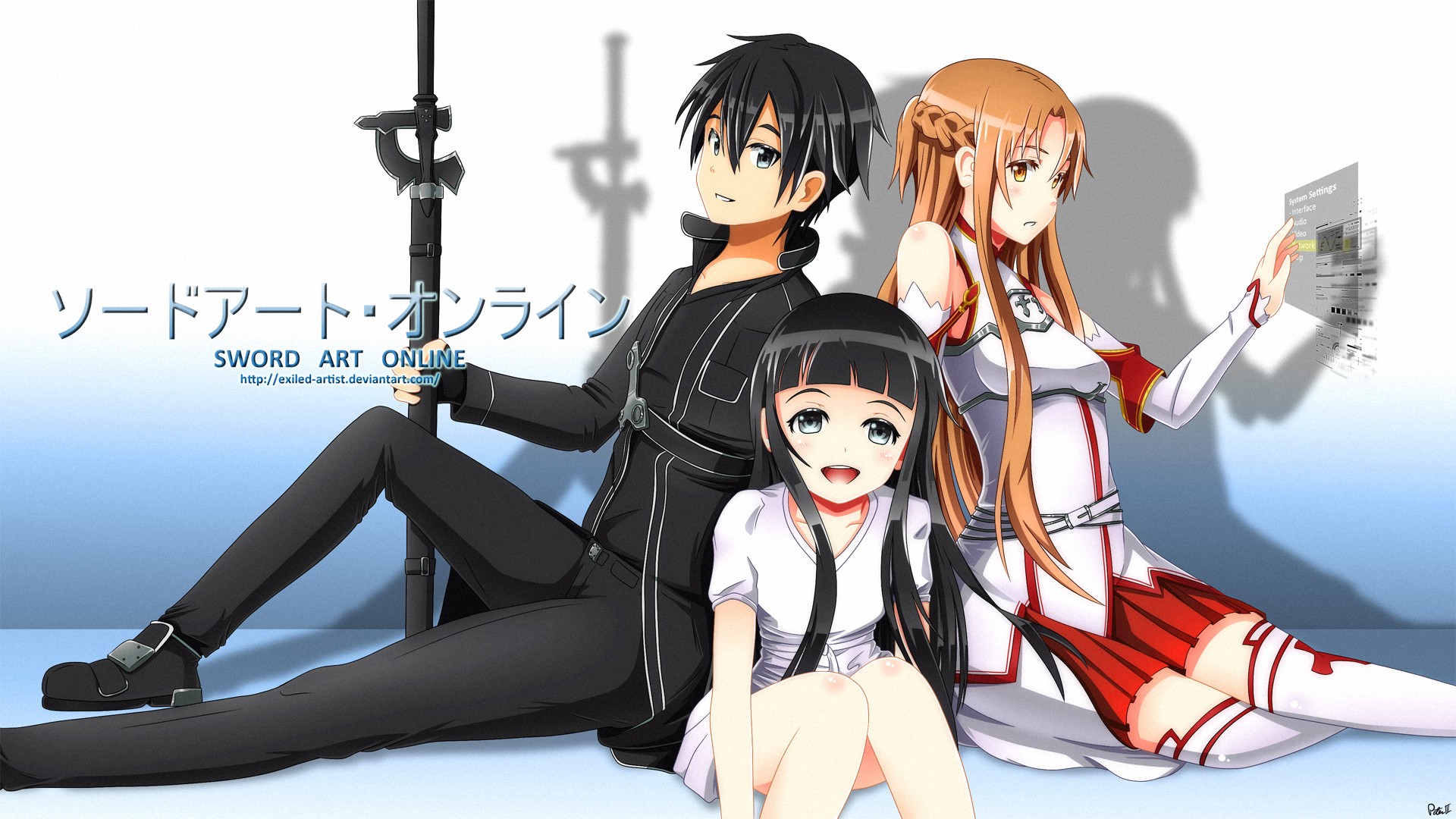 Free download wallpaper Anime, Sword Art Online, Asuna Yuuki, Kirito (Sword Art Online), Yui (Sword Art Online) on your PC desktop
