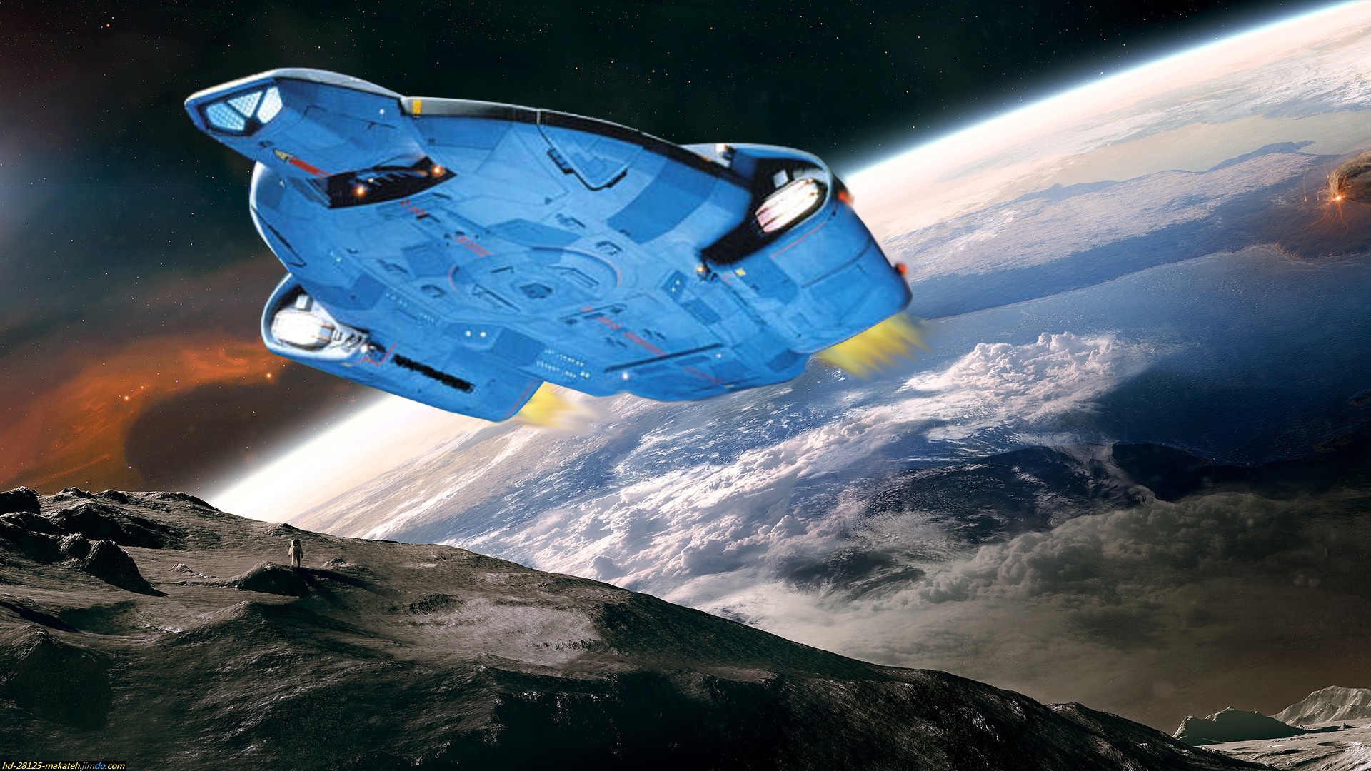 Download mobile wallpaper Star Trek, People, Spaceship, Planet, Moon, Space, Sci Fi for free.