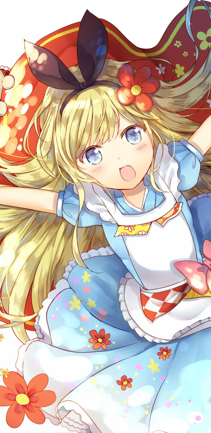 Download mobile wallpaper Anime, Alice In Wonderland, Blonde, Dress, Long Hair, Aqua Eyes, Alice (Alice In Wonderland) for free.