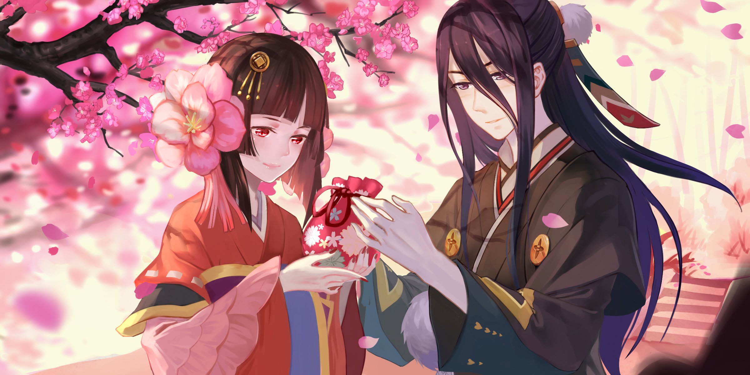 Download mobile wallpaper Valentine's Day, Anime, Onmyoji for free.