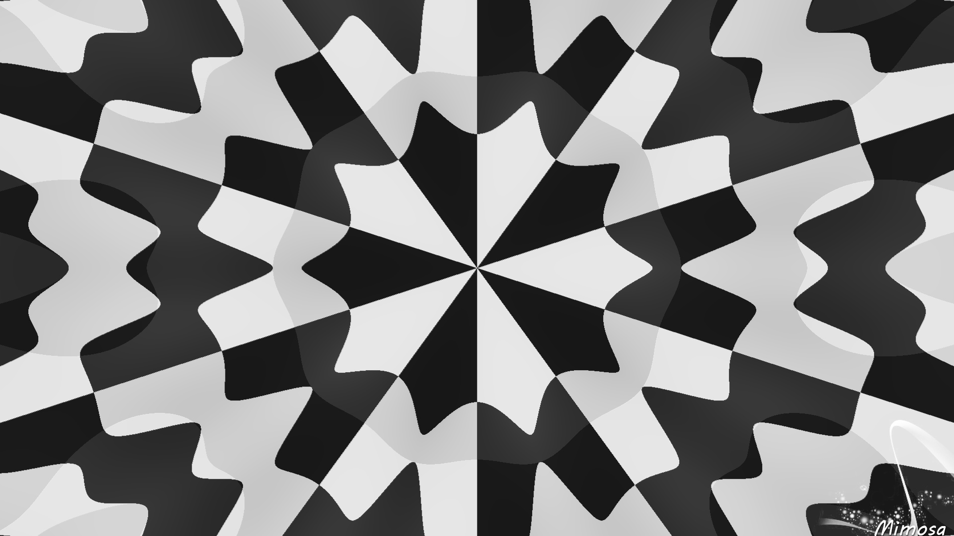 Download mobile wallpaper Abstract, Pattern, Shapes, Kaleidoscope, Black & White for free.