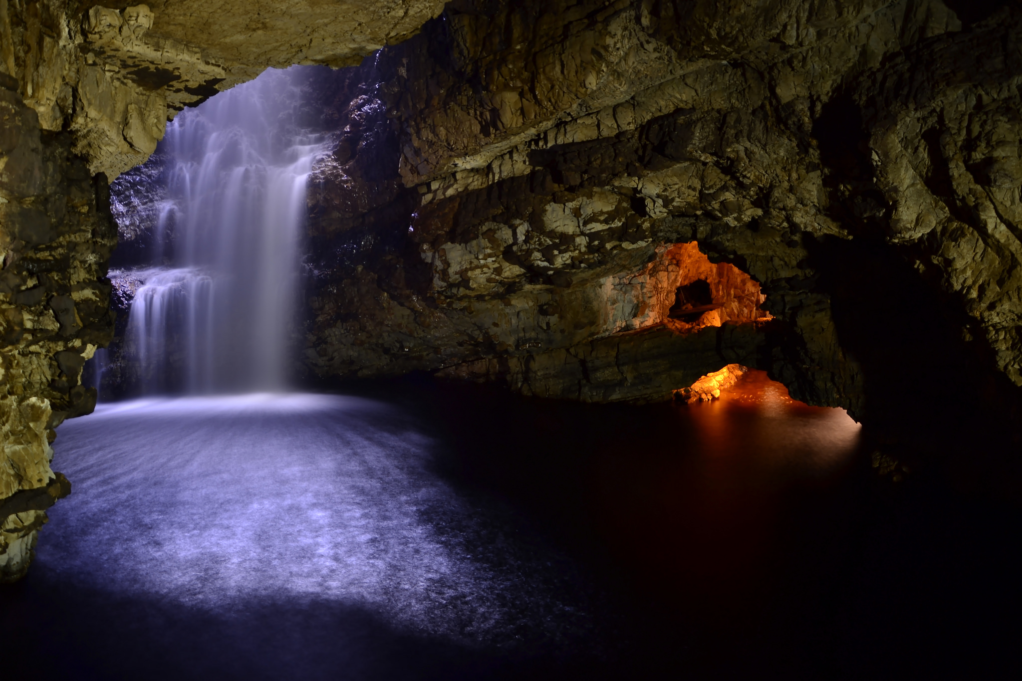 Free download wallpaper Nature, Caves, Waterfall, Earth, Cave on your PC desktop