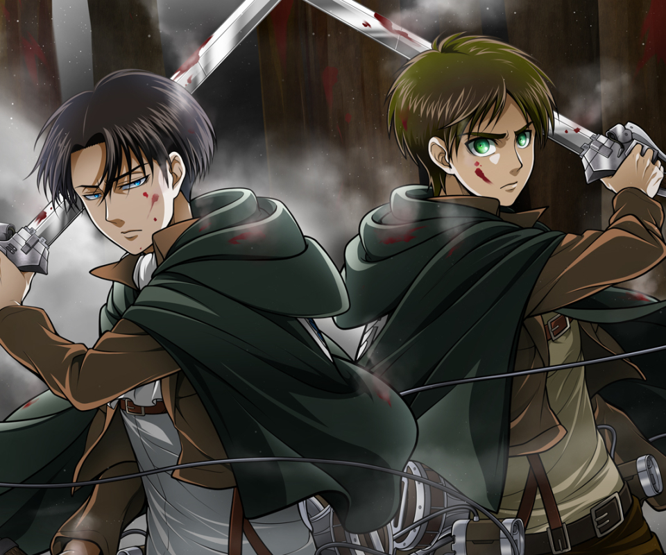 Handy-Wallpaper Animes, Eren Jäger, Attack On Titan, Levi Ackermann kostenlos herunterladen.