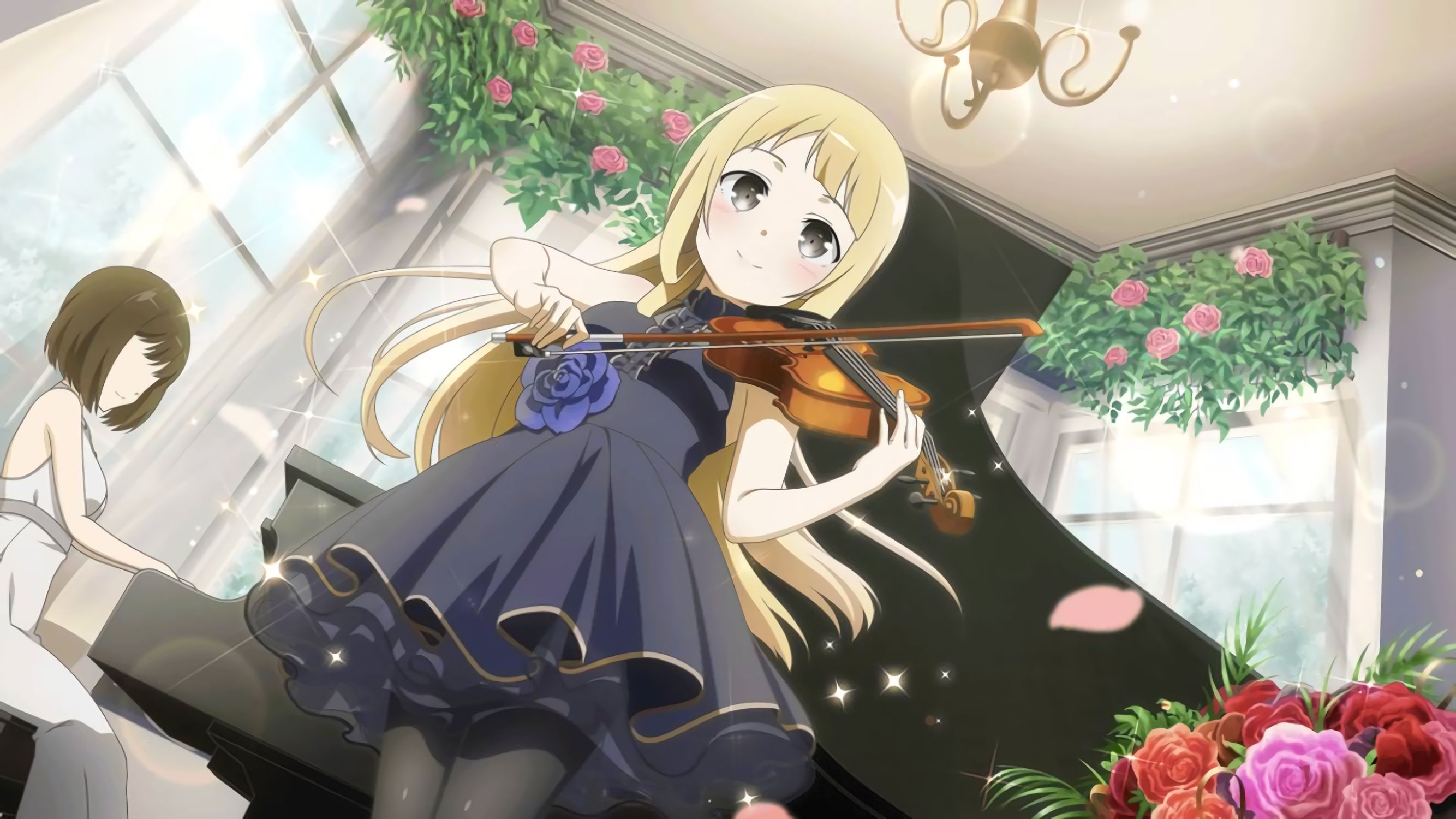 920572 descargar fondo de pantalla animado, yuuki yuuna wa yuusha de aru, nogi sonoko, piano, rosa, violín: protectores de pantalla e imágenes gratis