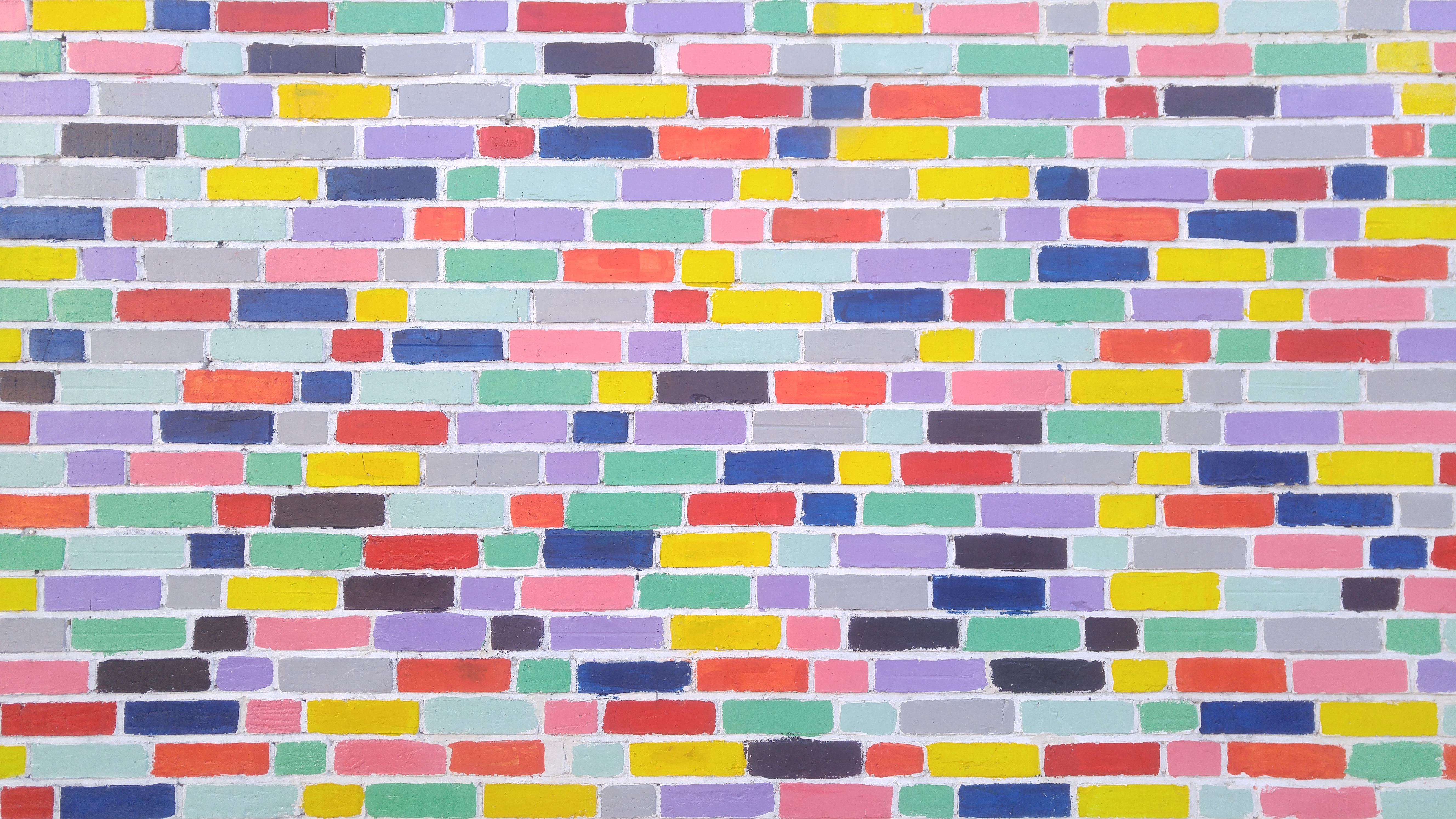 Free download wallpaper Brick, Multicolored, Motley, Texture, Textures, Wall on your PC desktop
