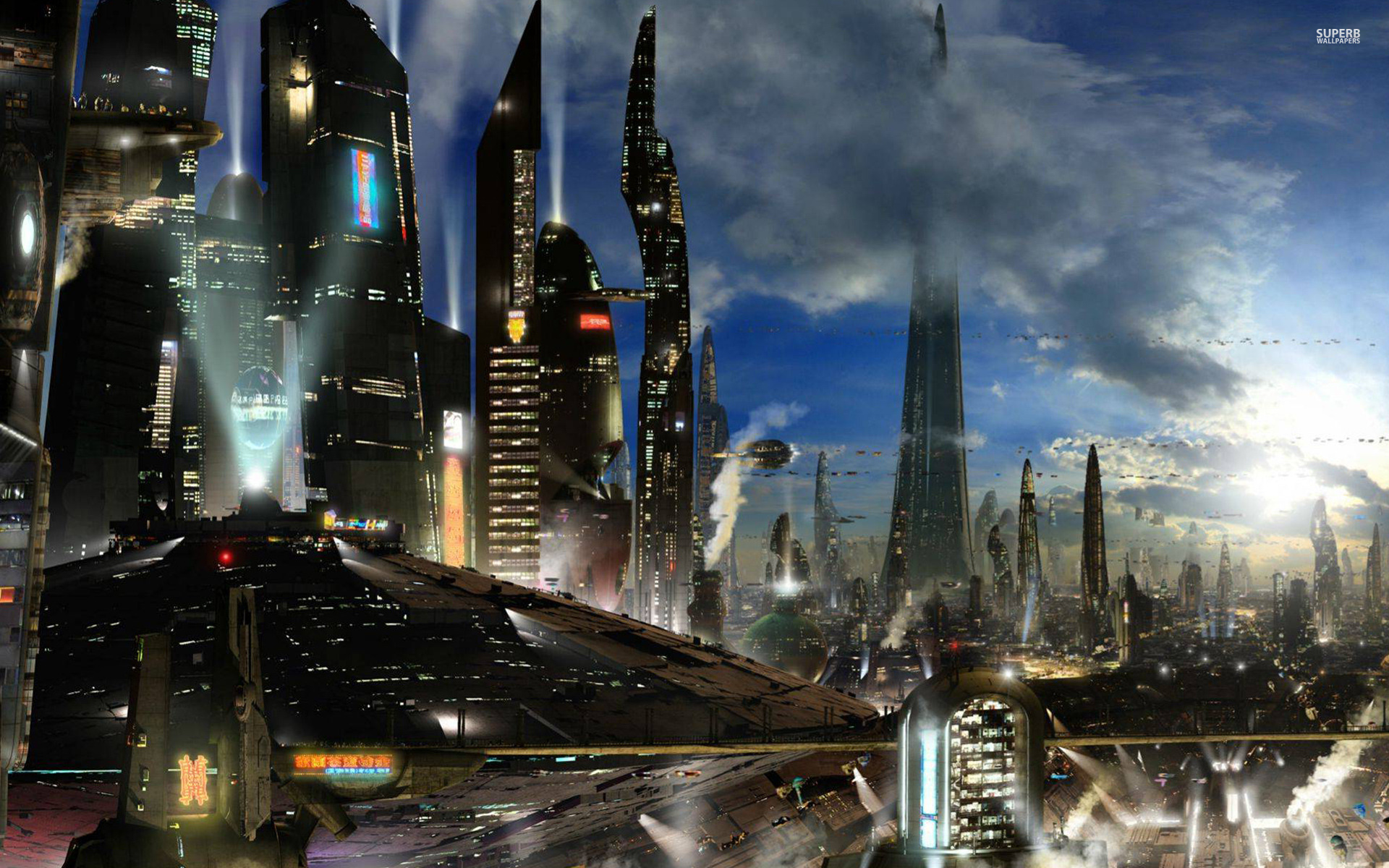 Скачать обои бесплатно Город, Научная Фантастика картинка на рабочий стол ПК