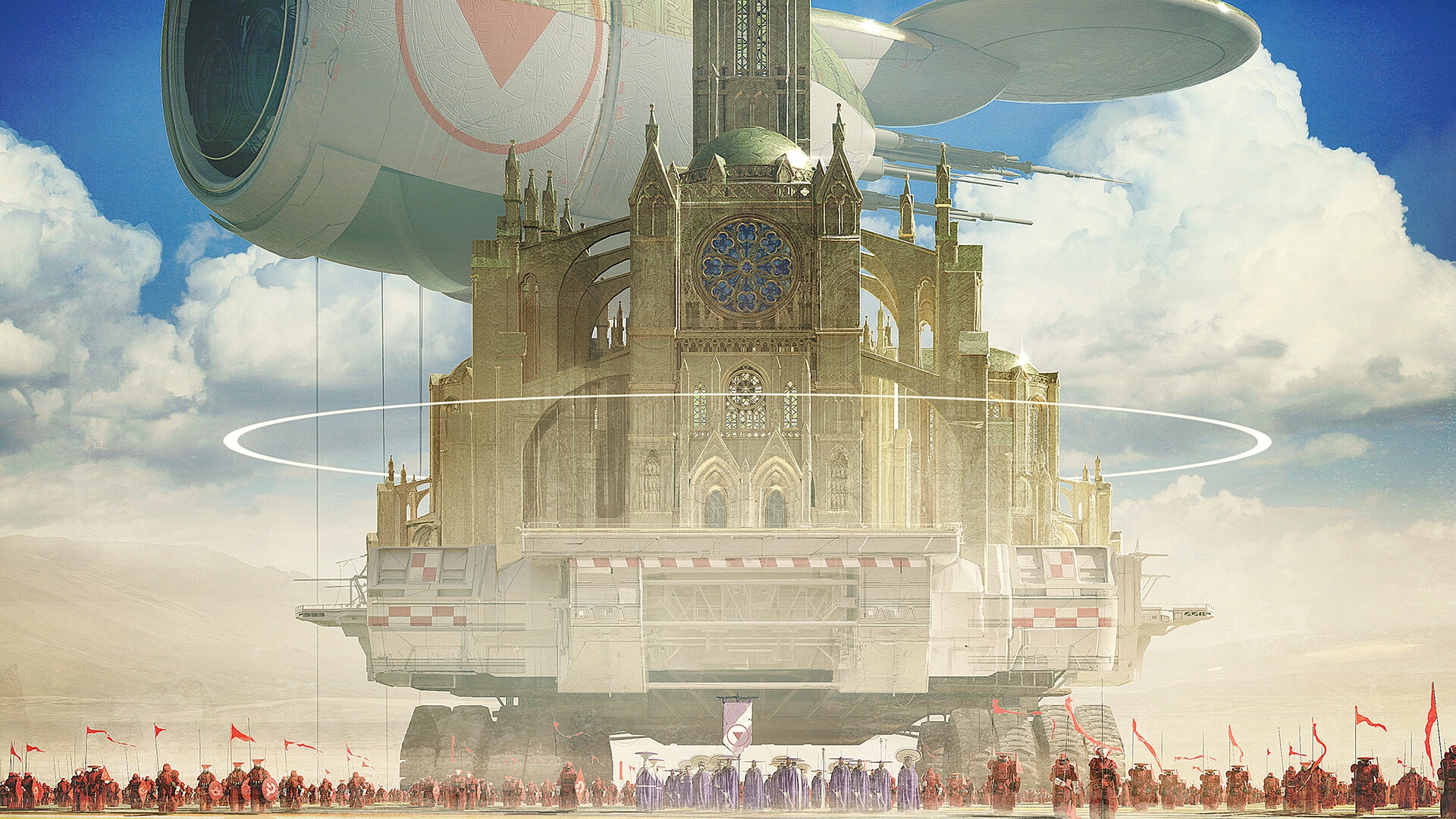 Free download wallpaper Building, Sci Fi, Cathedral, Army on your PC desktop