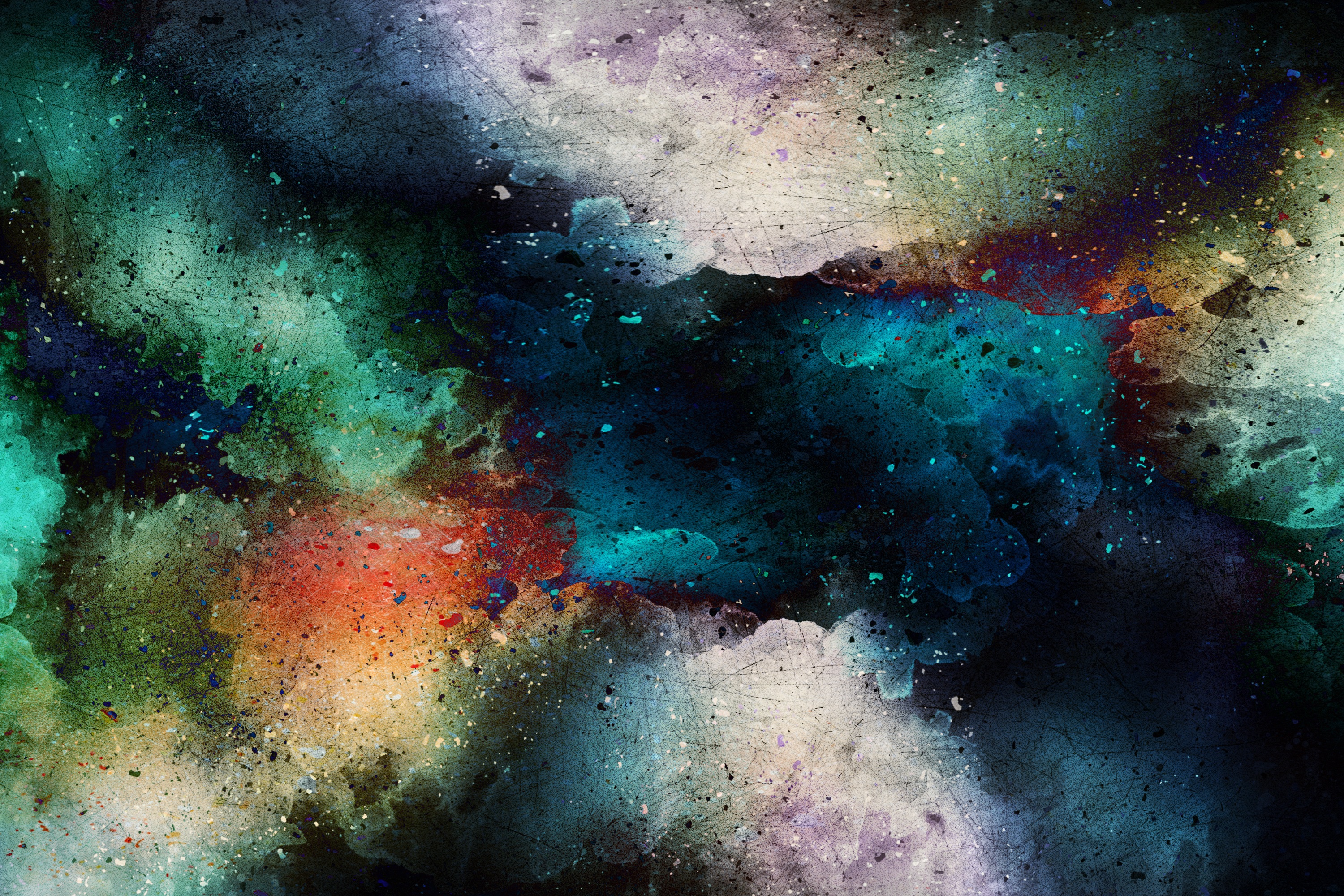 Lock Screen PC Wallpaper abstract, multicolored, motley, texture, stains, spots, scratches