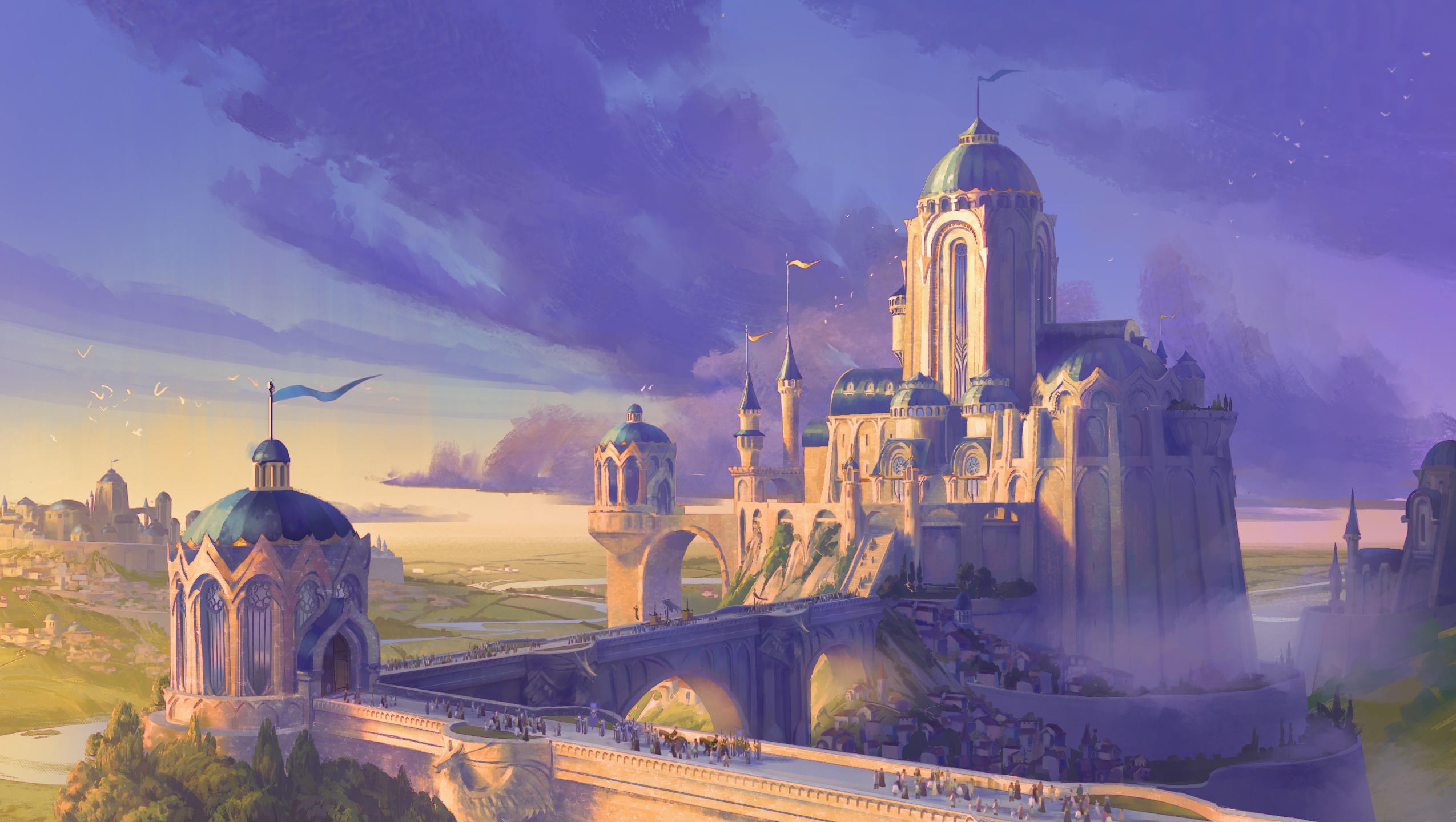 Free download wallpaper Fantasy, Castles, Bridge, Castle on your PC desktop