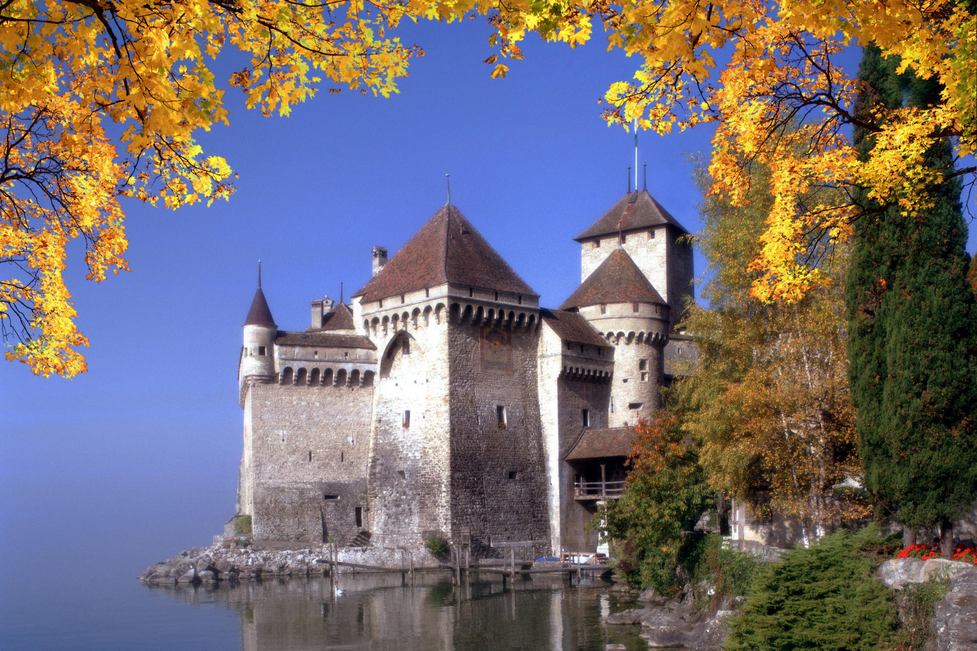 man made, château de chillon, switzerland, veytaux, castles