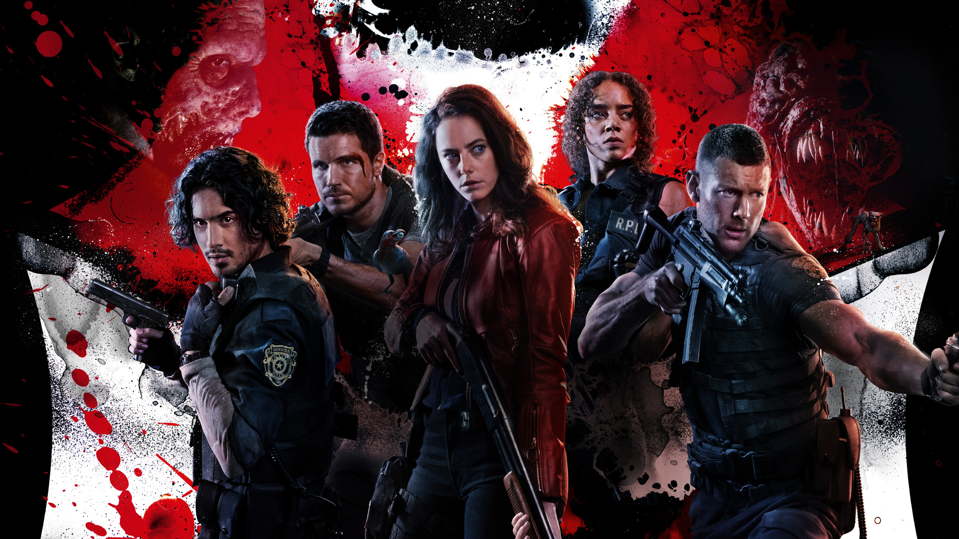 518707 Hintergrundbild herunterladen filme, resident evil: welcome to raccoon city, albert wesker, avan jogia, claire rotfeld, hannah john kamen, jill valentine, kaya scodelario, leon s kennedy, tom hopper, resident evil - Bildschirmschoner und Bilder kostenlos