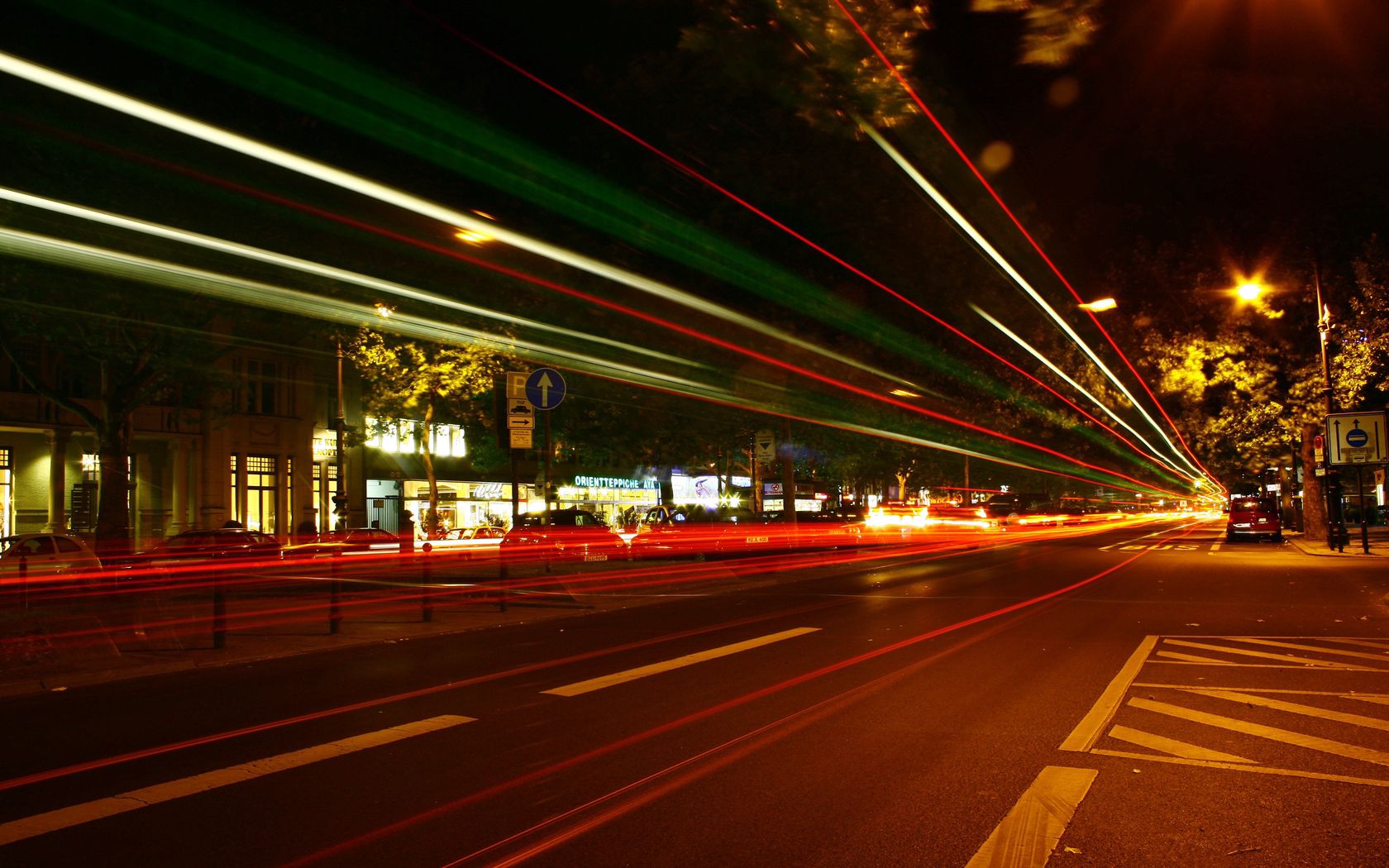 Download mobile wallpaper Traffic, Movement, Germany, Cities, Street, Night, Berlin for free.