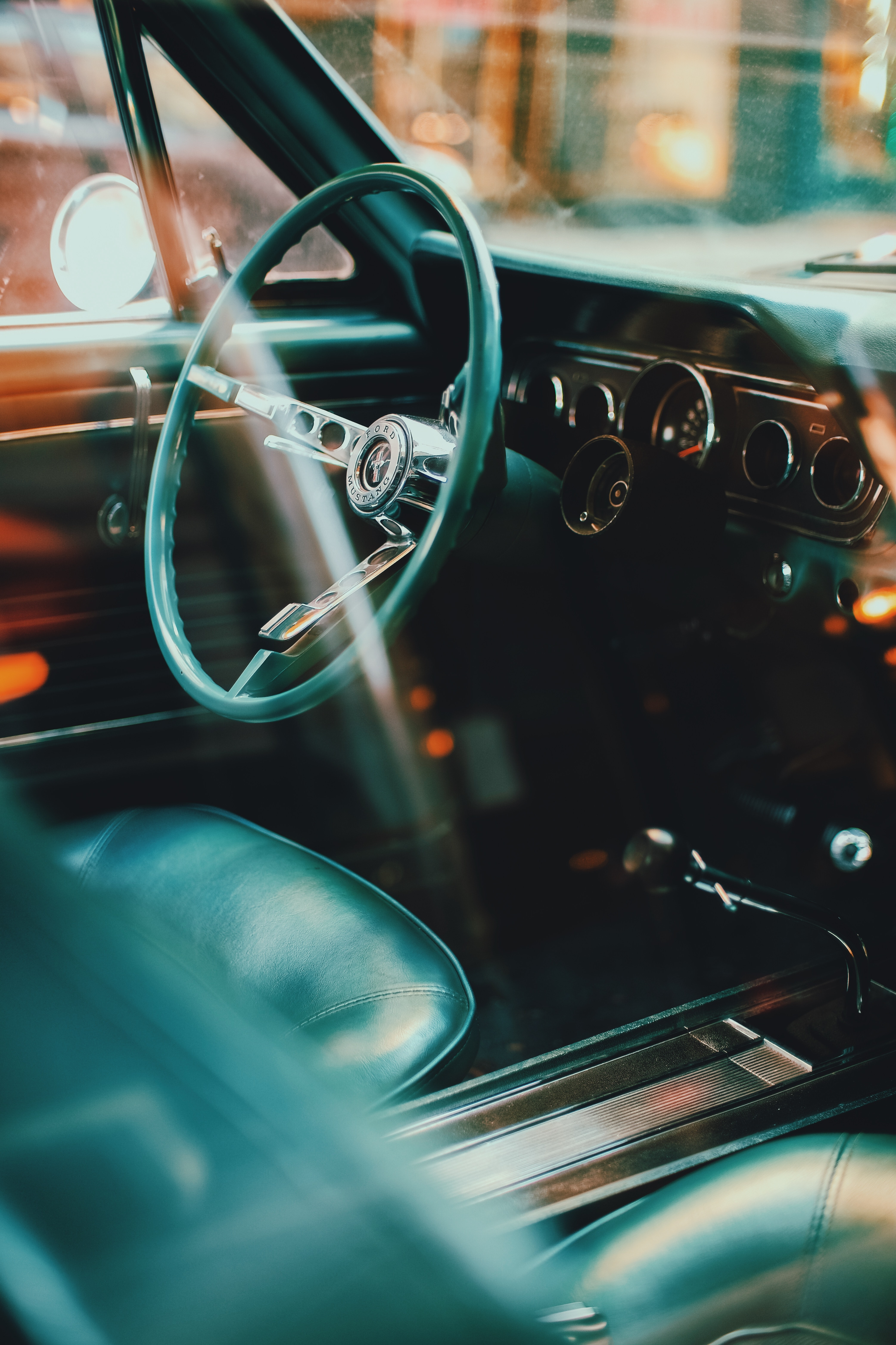steering wheel, ford mustang, sports car, cars, rudder, speedometer, sports, salon HD wallpaper