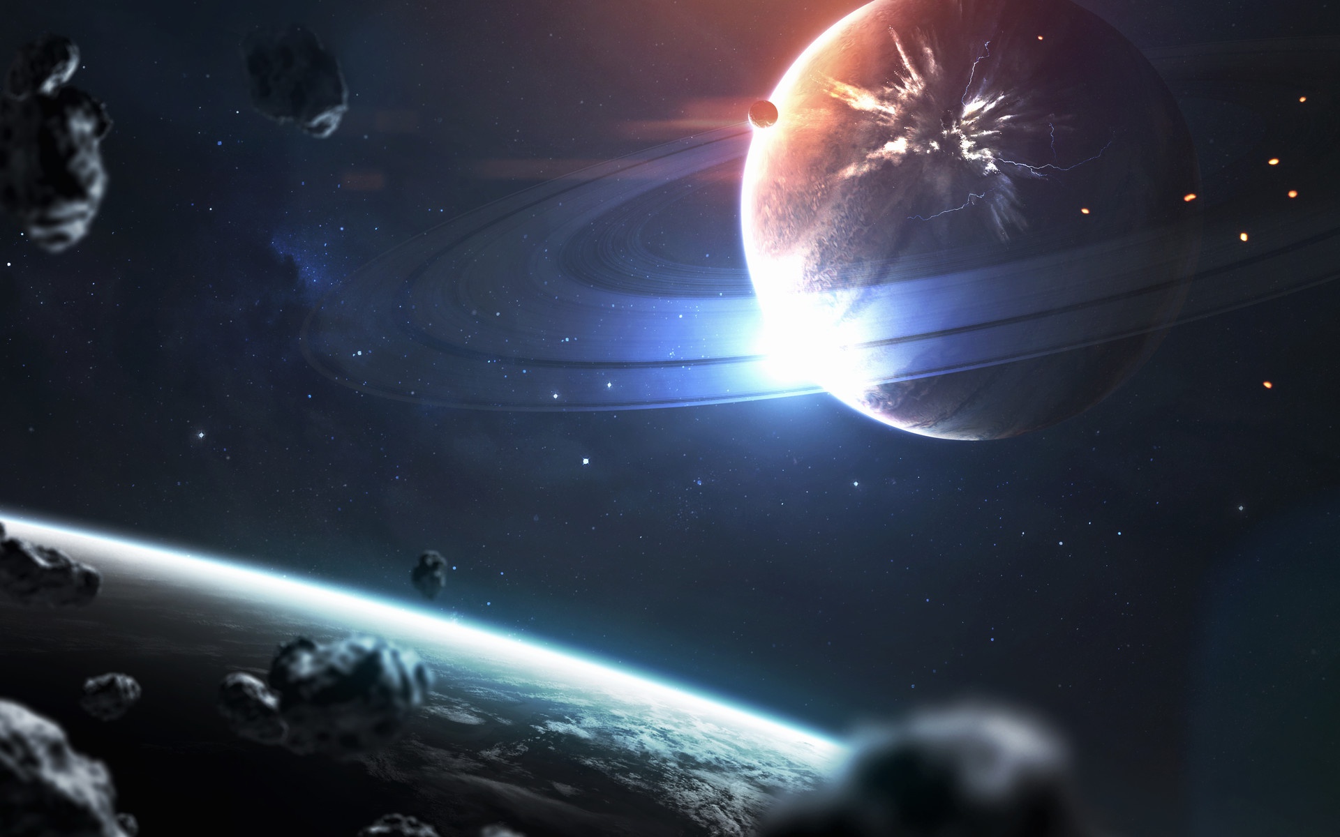 Laden Sie das Planet, Science Fiction, Weltraum, Planetenring-Bild kostenlos auf Ihren PC-Desktop herunter