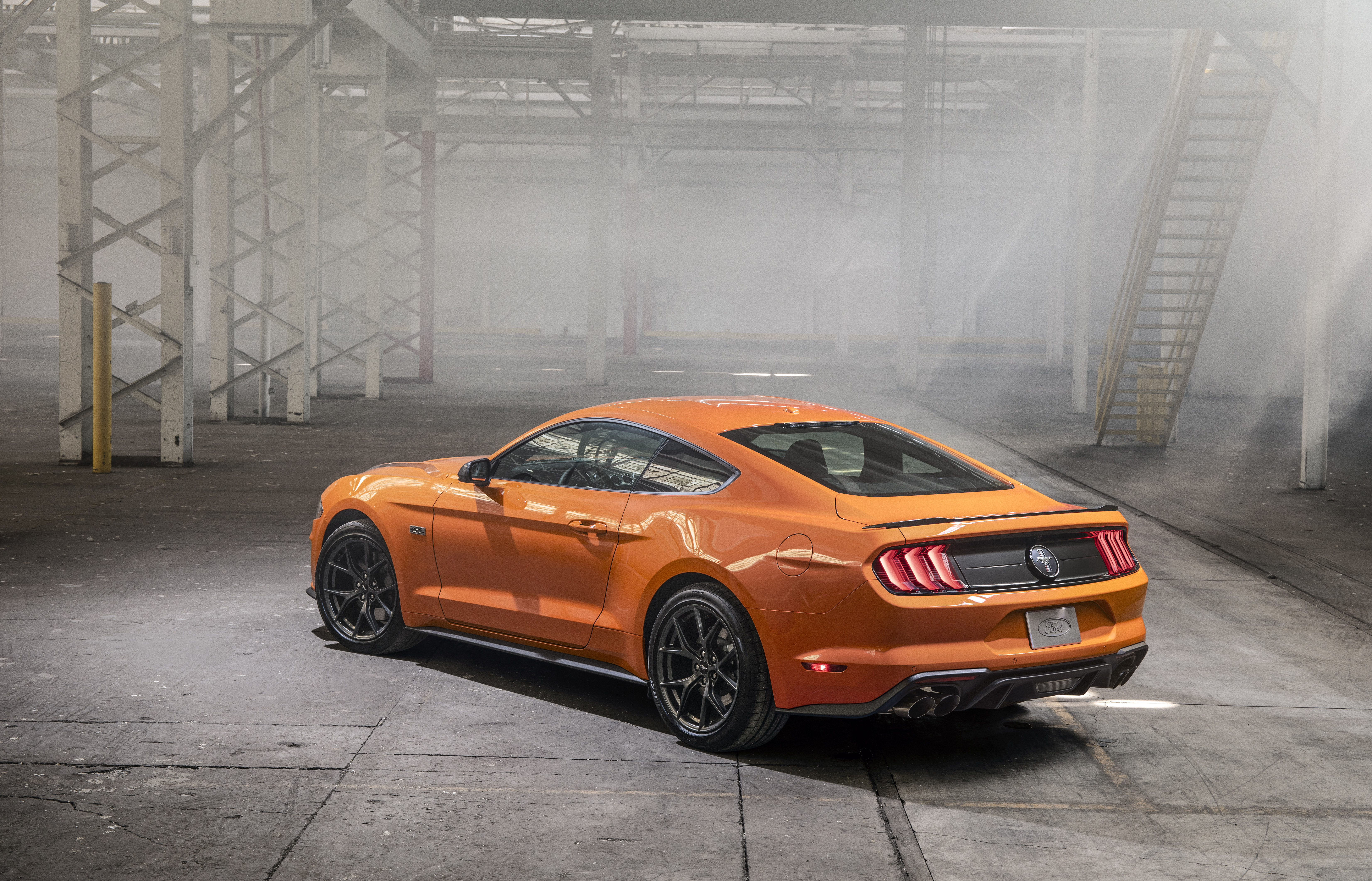 Download mobile wallpaper Ford, Car, Ford Mustang, Muscle Car, Vehicles, Orange Car for free.