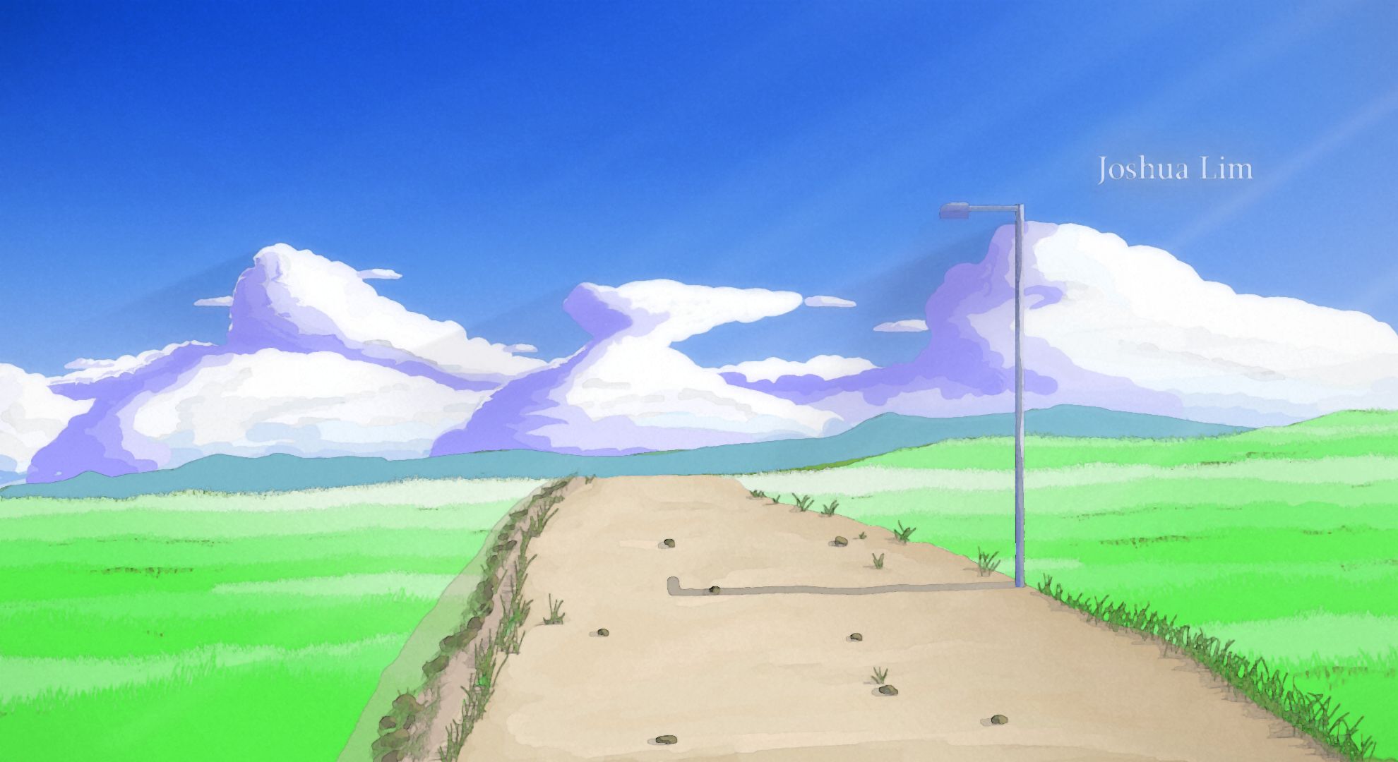 Laden Sie das Landschaft, Animes, Wasserfarbe-Bild kostenlos auf Ihren PC-Desktop herunter