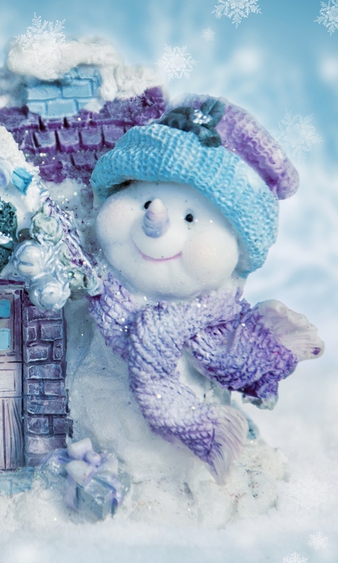 Download mobile wallpaper Winter, Snowman, Christmas, Holiday, Snowflake for free.