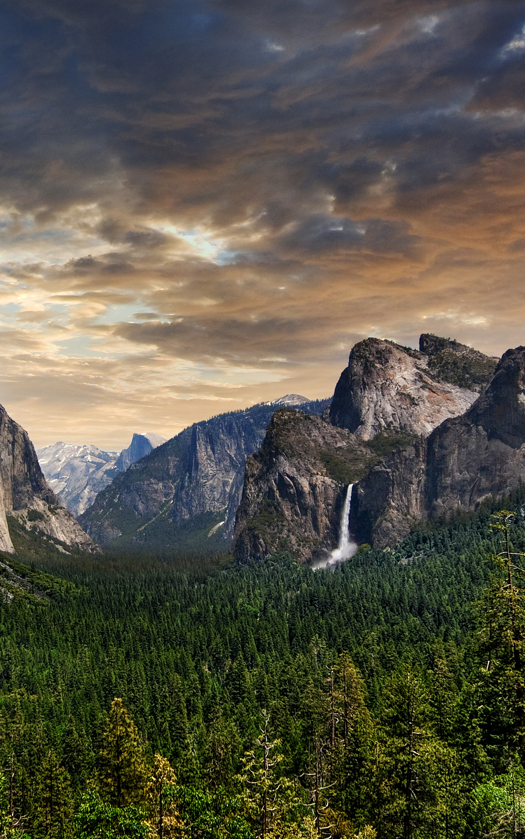 Скачать обои бесплатно Пейзаж, Гора, Водопад, Лес, Национальный Парк, Ландшафт, Йосемитский Национальный Парк, Земля/природа, Йосемитский Водопад картинка на рабочий стол ПК