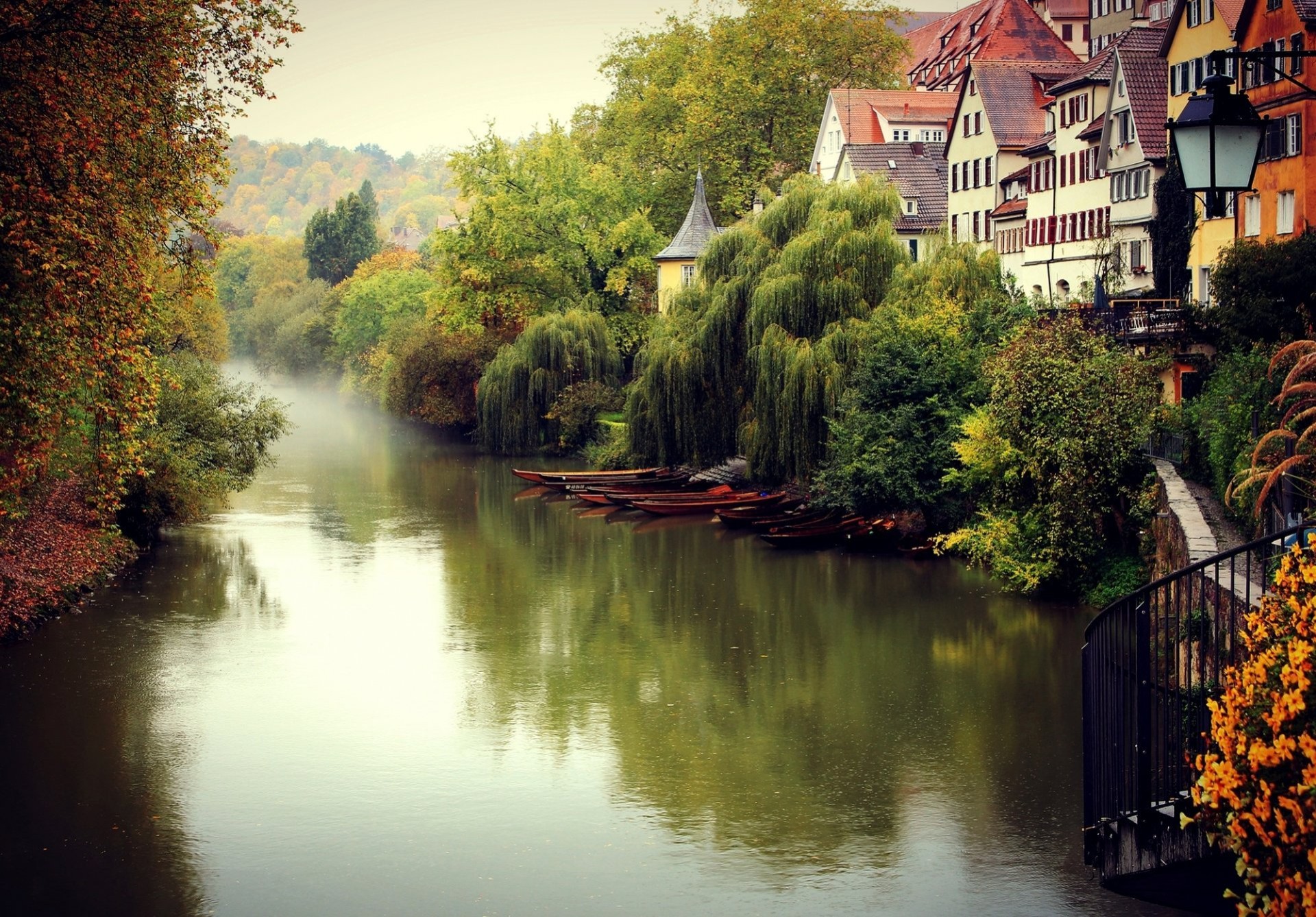Free download wallpaper House, River, Germany, Town, Man Made, Hölderlin's Tower, Hölderlinturm, Tübingen, Towns on your PC desktop