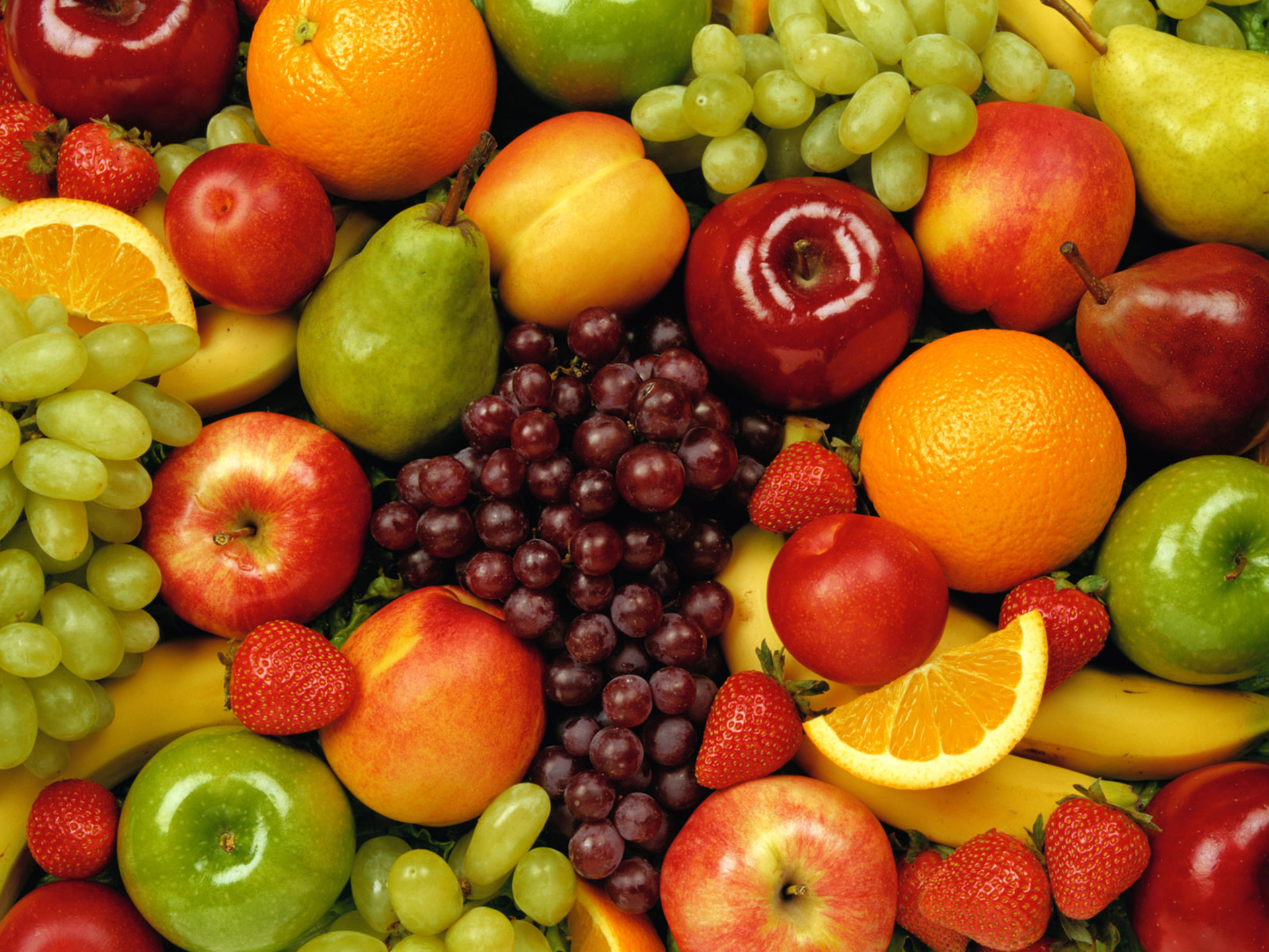 271932 descargar fondo de pantalla alimento, fruta, manzana, uva, naranja), fresa, frutas: protectores de pantalla e imágenes gratis