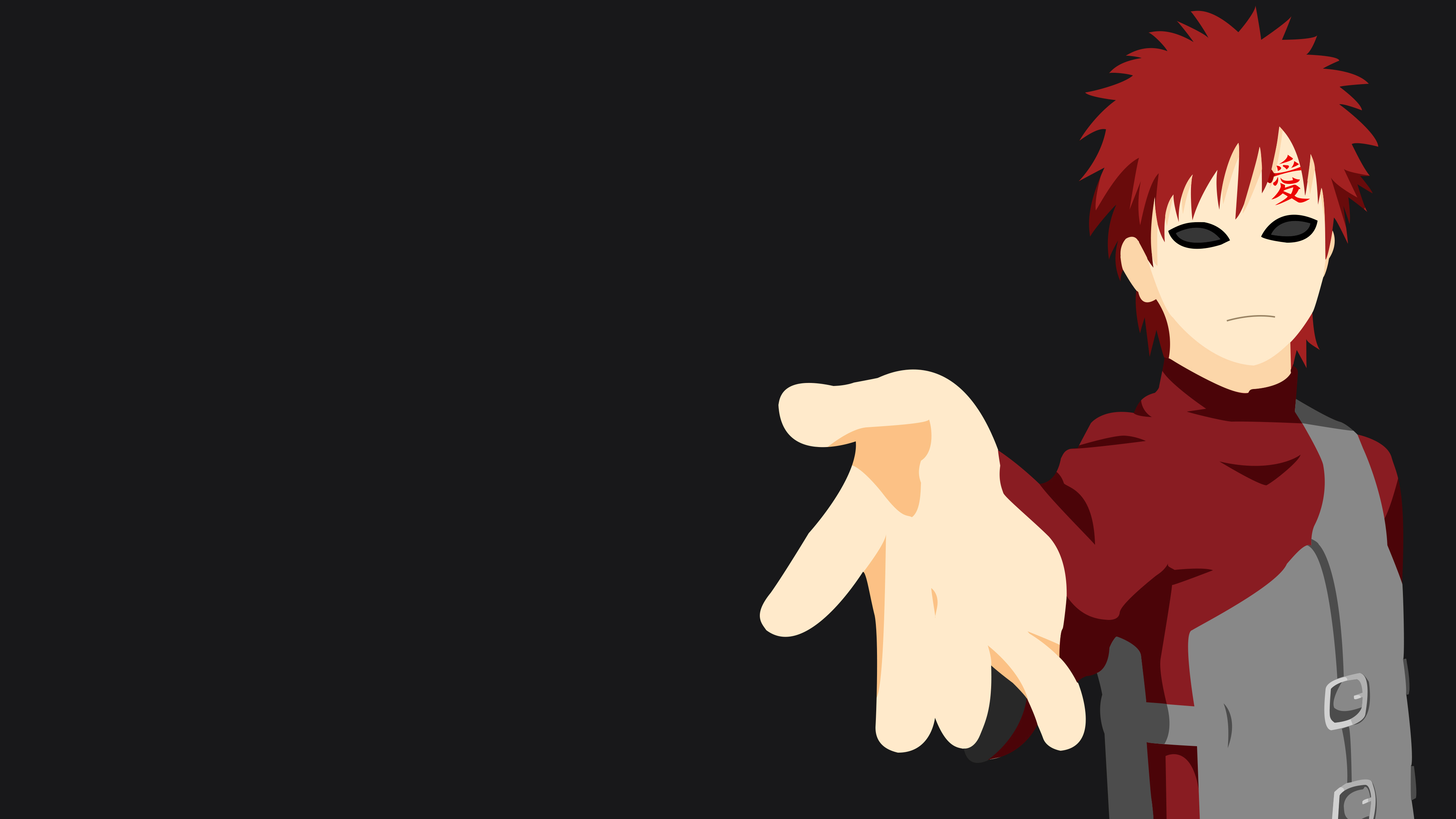 Download mobile wallpaper Anime, Naruto, Minimalist, Red Hair, Gaara (Naruto) for free.
