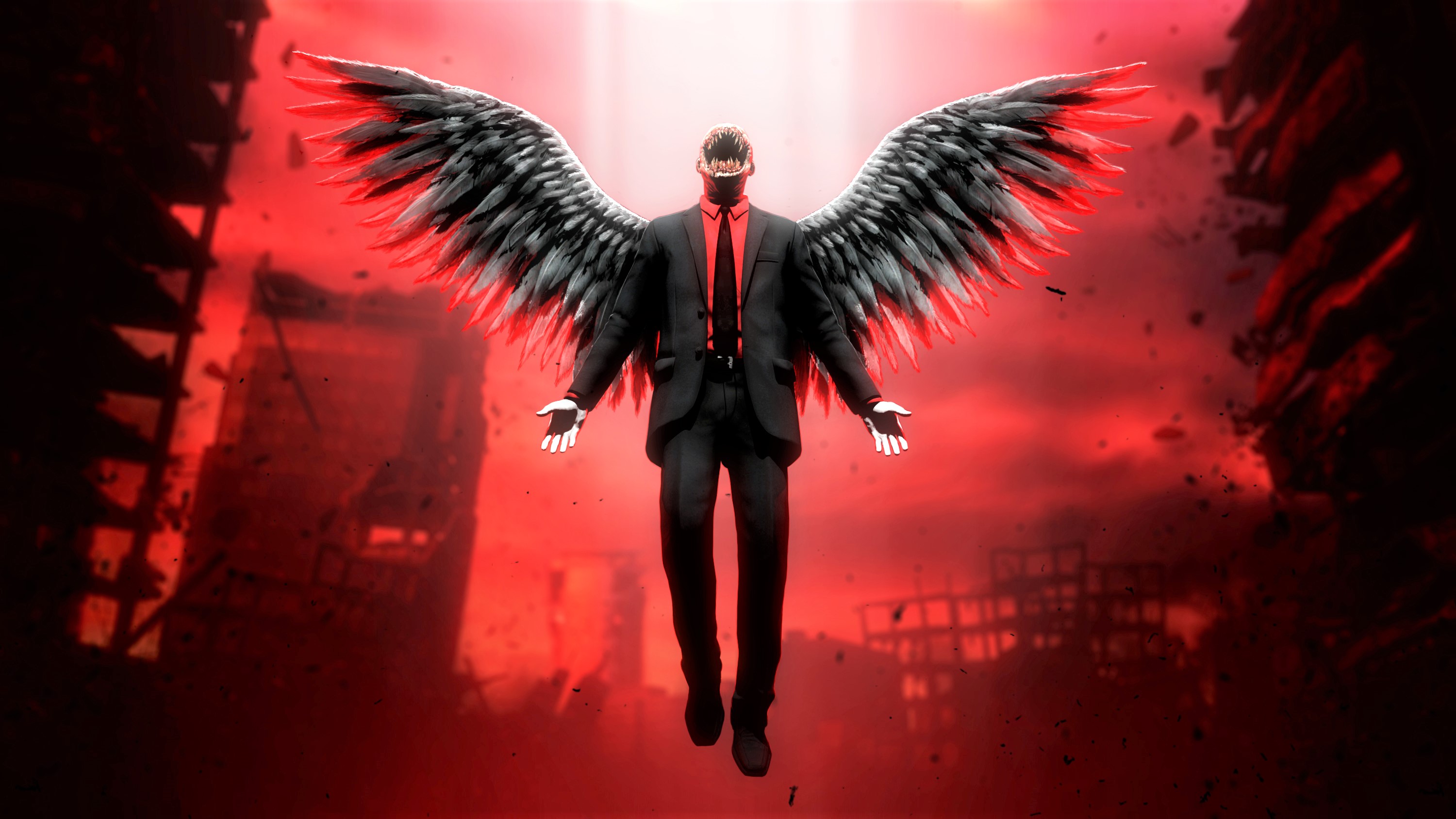 Free download wallpaper Dark, Wings, Angel, Evil on your PC desktop