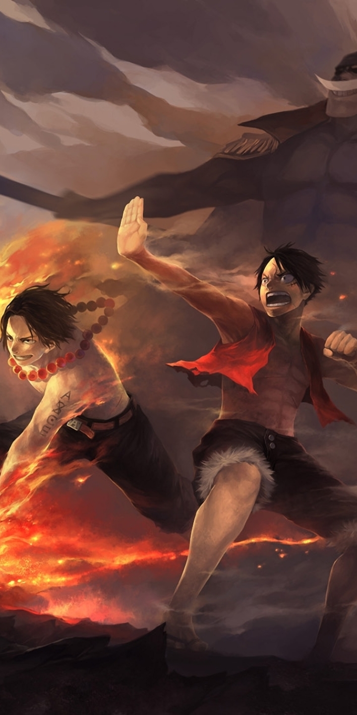 Handy-Wallpaper Animes, Portgas D Ace, One Piece, Affe D Luffy kostenlos herunterladen.