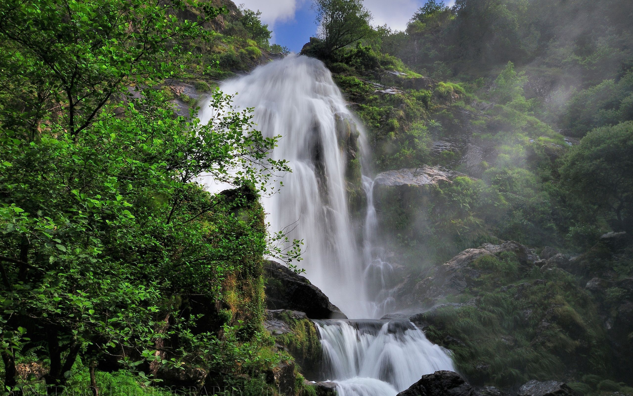 Laden Sie das Natur, Bäume, Grass, Wasserfall-Bild kostenlos auf Ihren PC-Desktop herunter