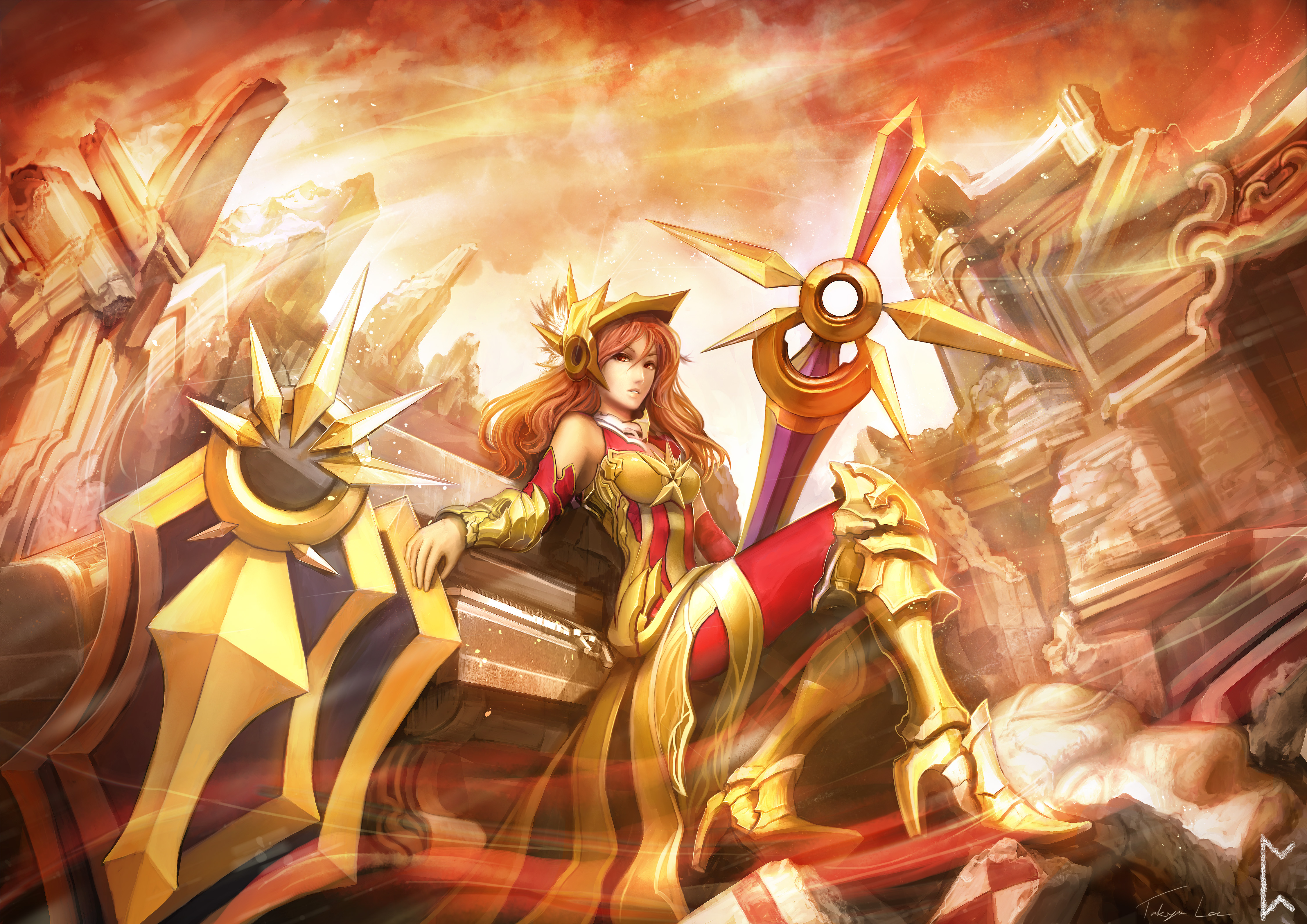 Download mobile wallpaper League Of Legends, Shield, Armor, Sword, Video Game, Leona (League Of Legends) for free.