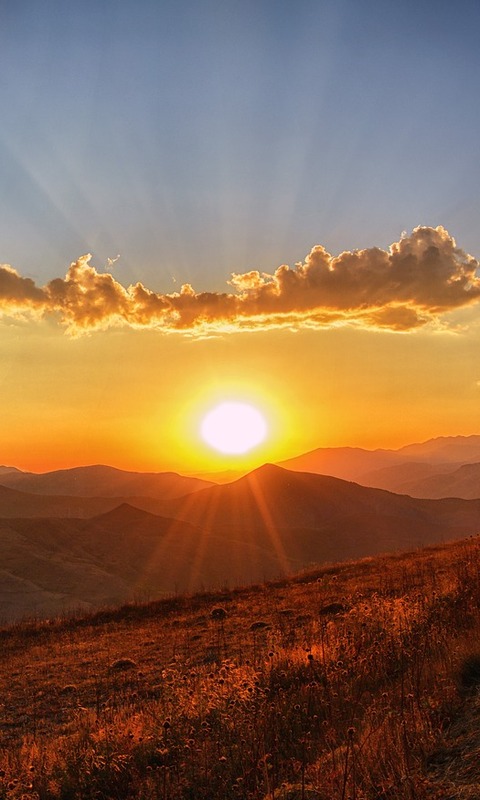 Download mobile wallpaper Sunset, Sun, Mountain, Earth, Cloud, Turkey, Sunbeam, Sunbean for free.