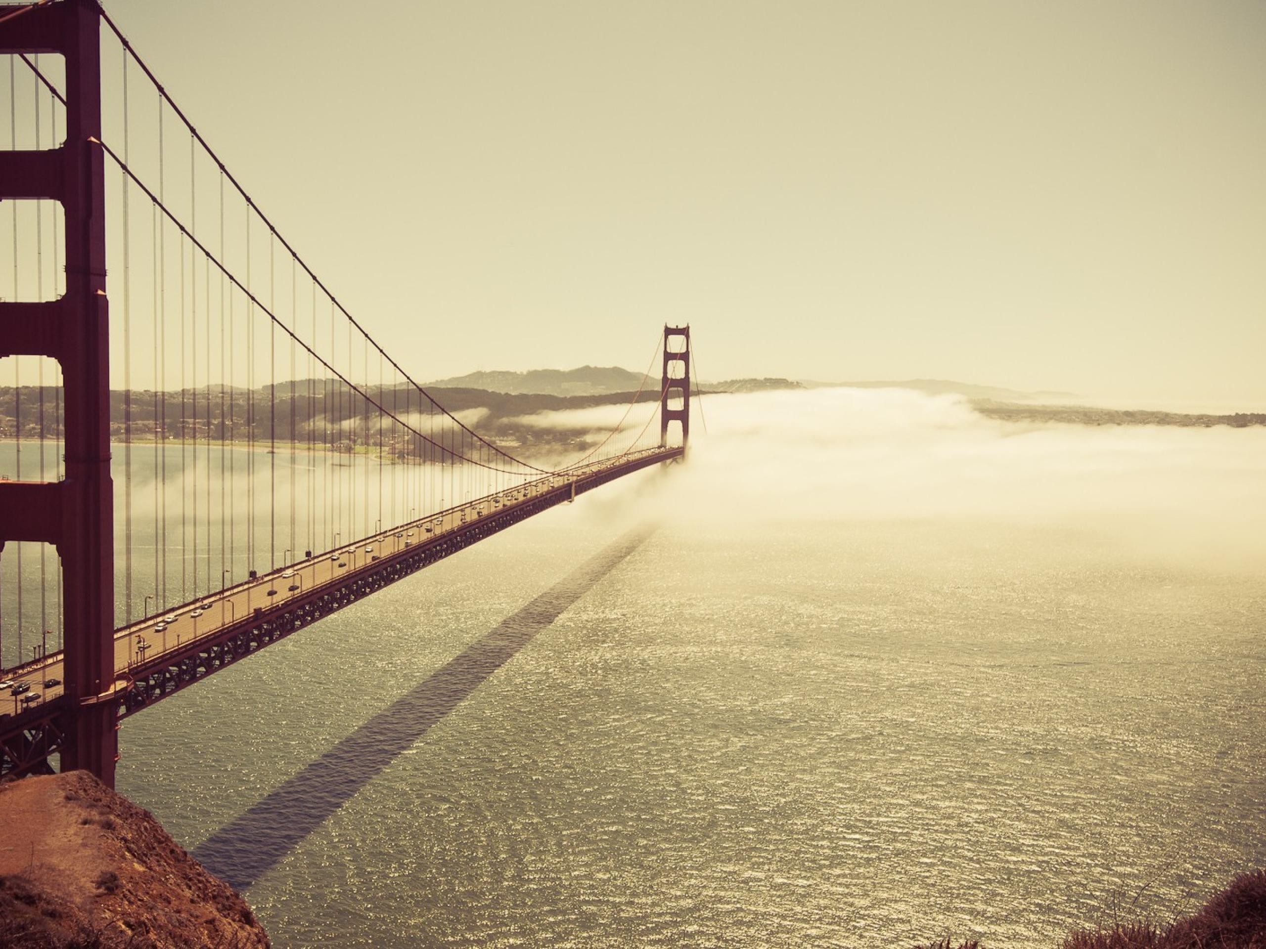 Download mobile wallpaper Golden Gate, Bridge, Bridges, Man Made, Nature for free.