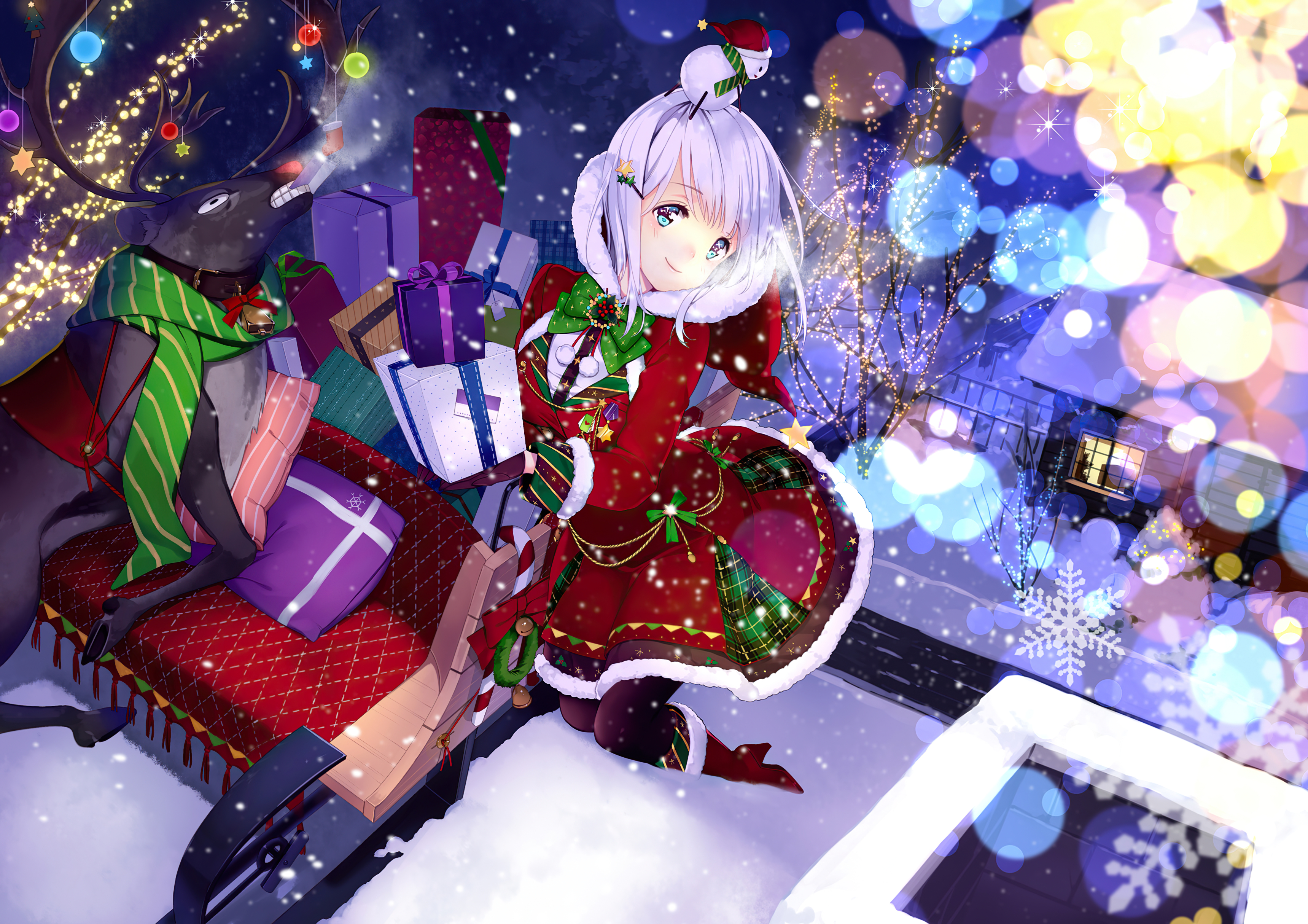 Free download wallpaper Anime, Christmas, Original on your PC desktop