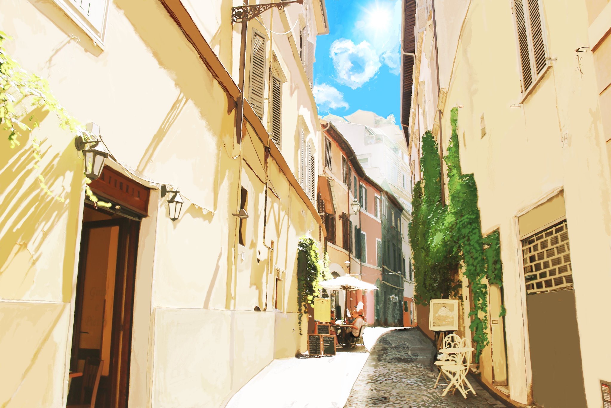 Free download wallpaper Anime, Italy, House, Path on your PC desktop