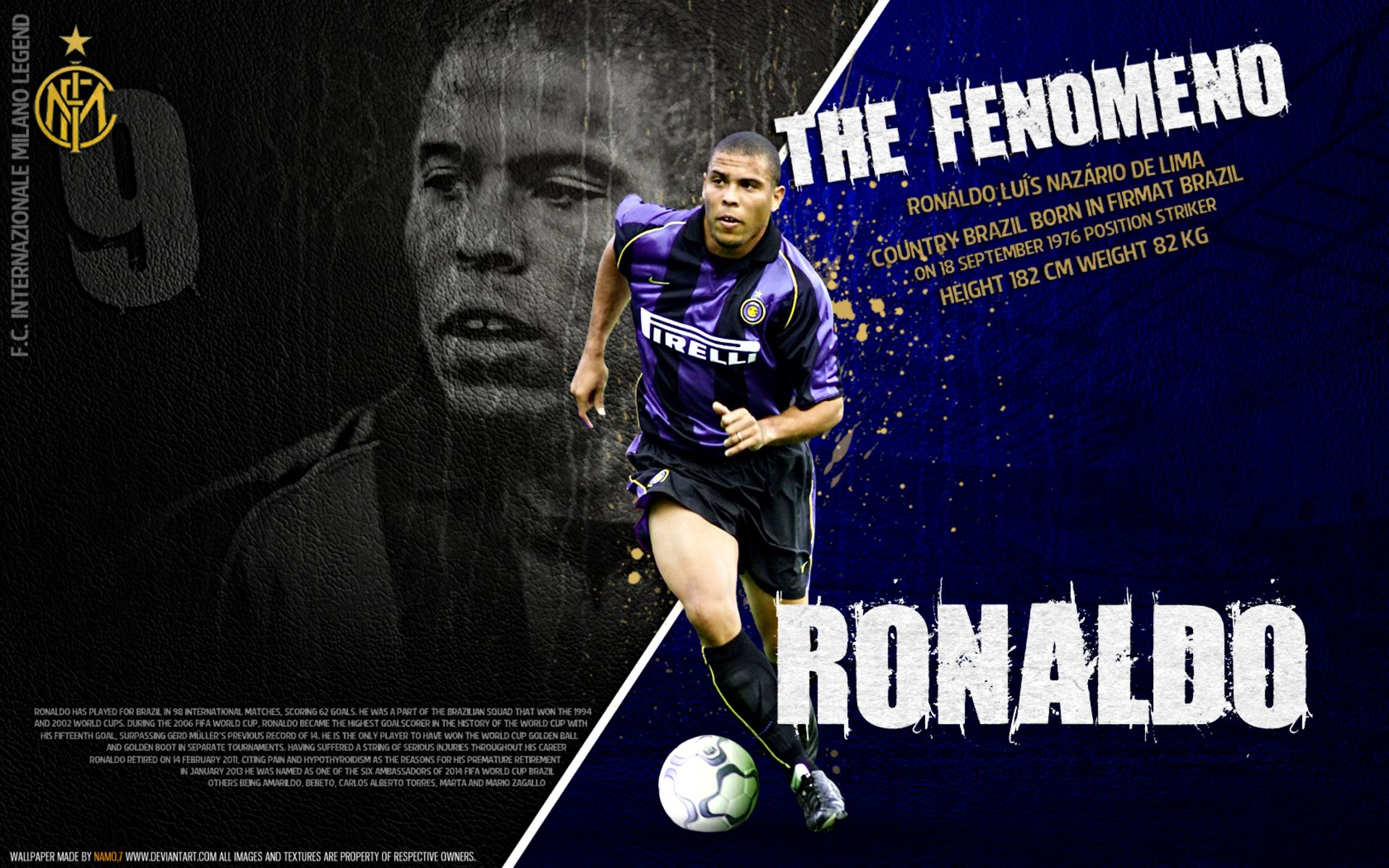Handy-Wallpaper Sport, Fußball, Inter Mailand, Ronaldo Nazirio kostenlos herunterladen.
