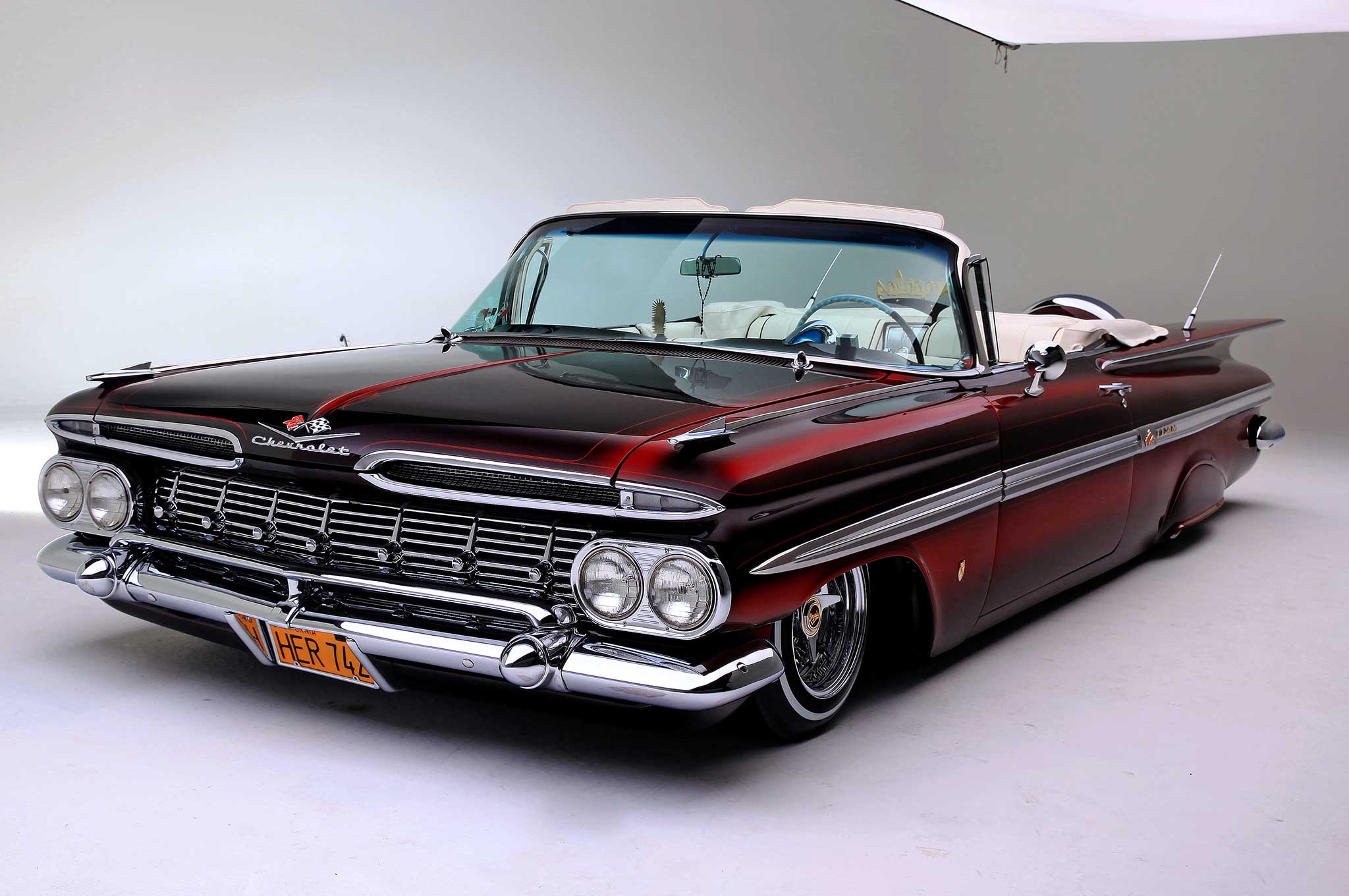 392739 Bild herunterladen fahrzeuge, chevrolet impala, chevrolet impala cabrio von 1959, lowrider, muscle car, chevrolet - Hintergrundbilder und Bildschirmschoner kostenlos