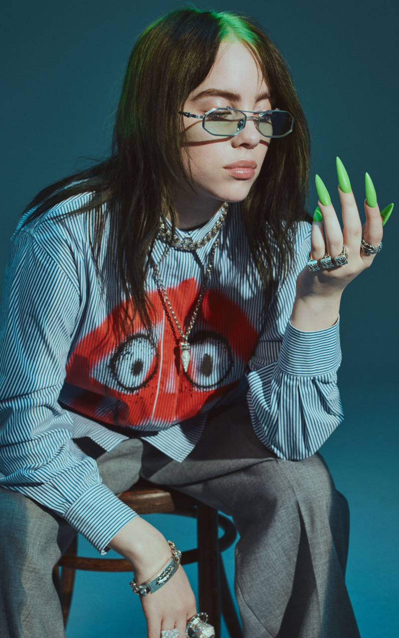 Handy-Wallpaper Musik, Sänger, Brille, Amerikanisch, Billie Eilish kostenlos herunterladen.