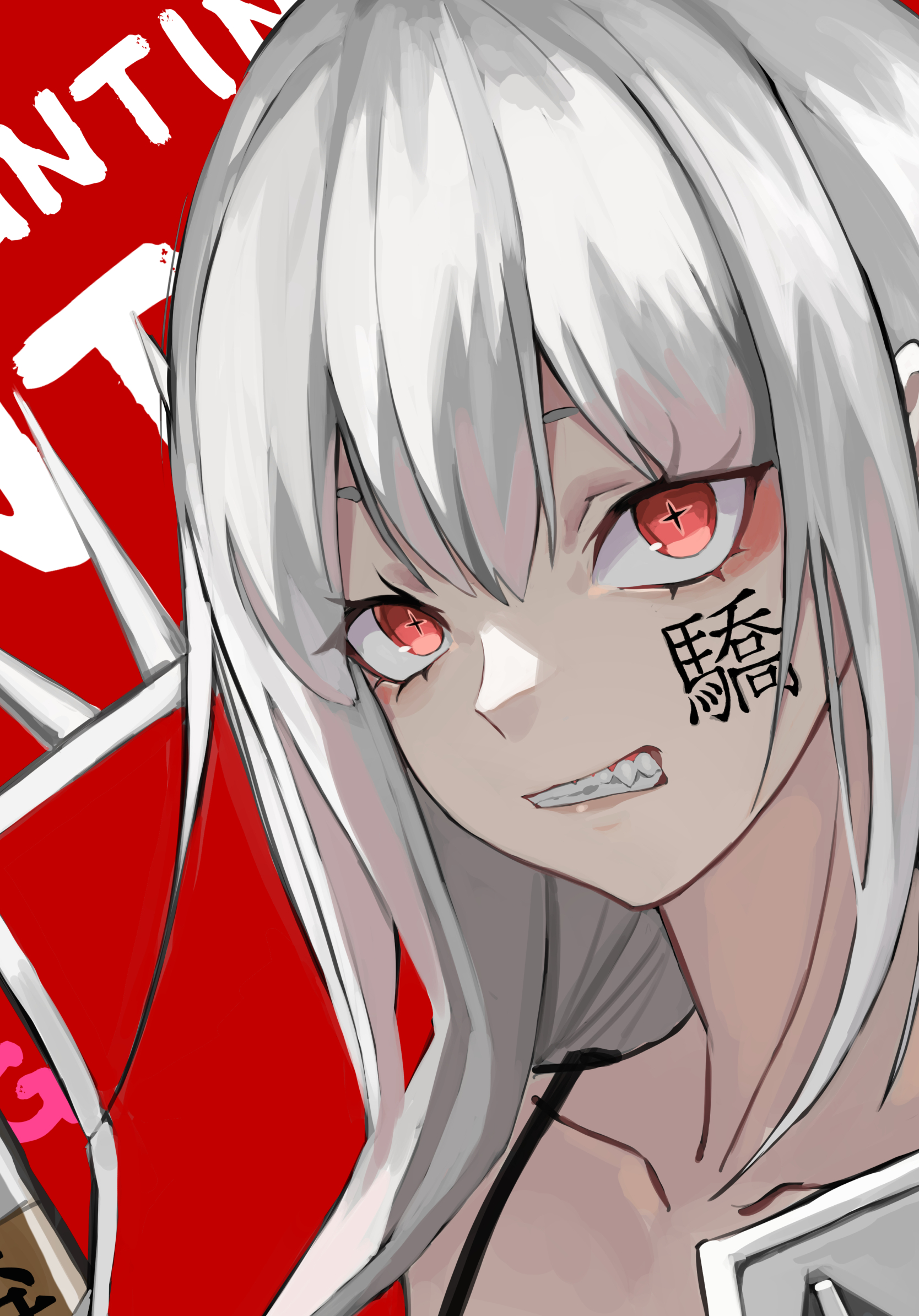 Handy-Wallpaper Mädchen, Rote Augen, Animes kostenlos herunterladen.