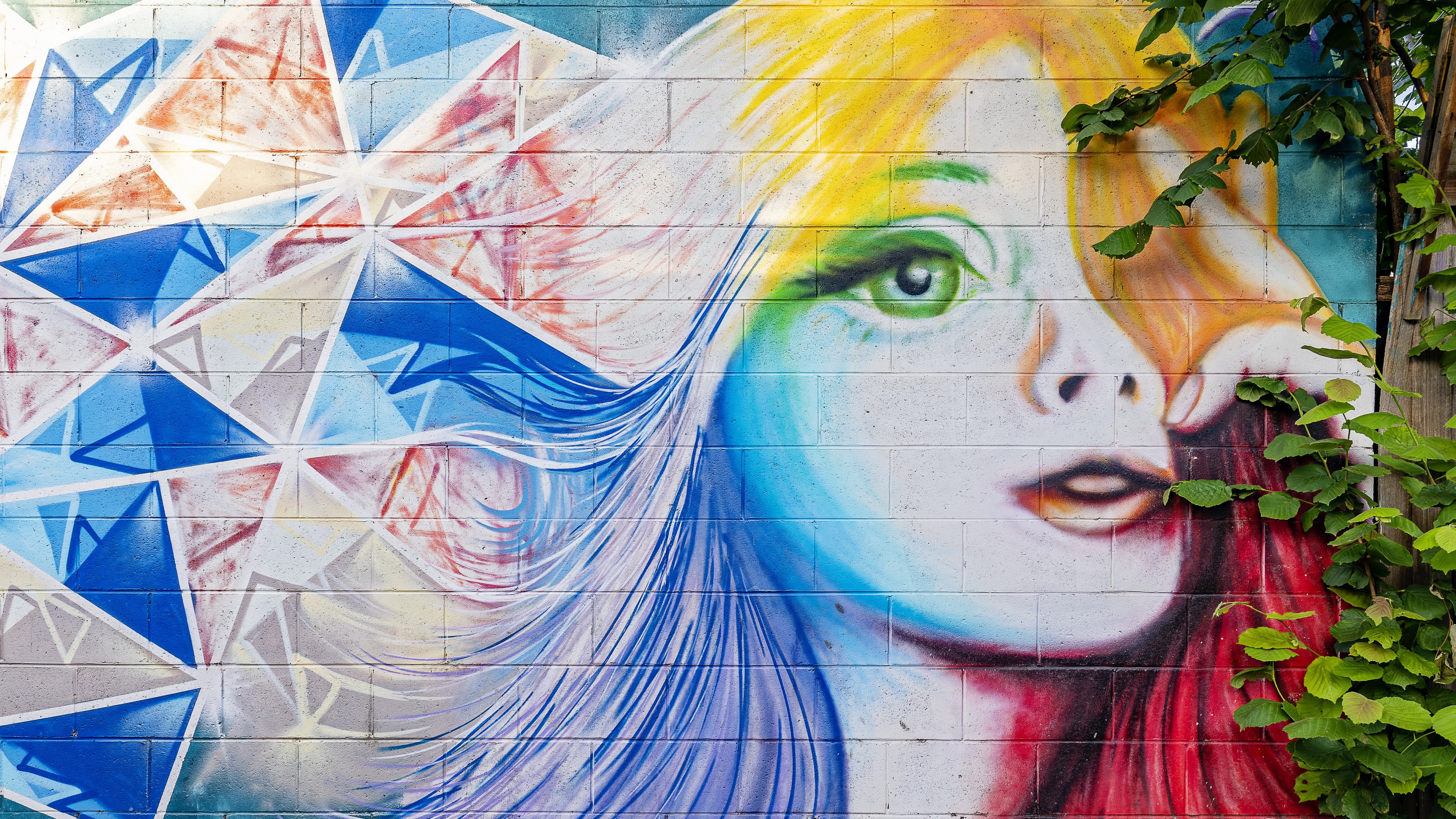 Download mobile wallpaper Wall, Graffiti, Artistic, Face for free.