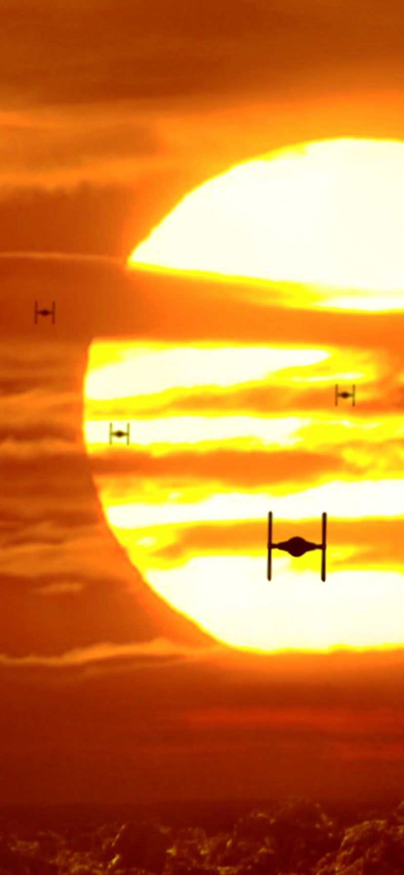 Download mobile wallpaper Sunset, Star Wars, Movie, Tie Fighter, Star Wars Episode Vii: The Force Awakens for free.