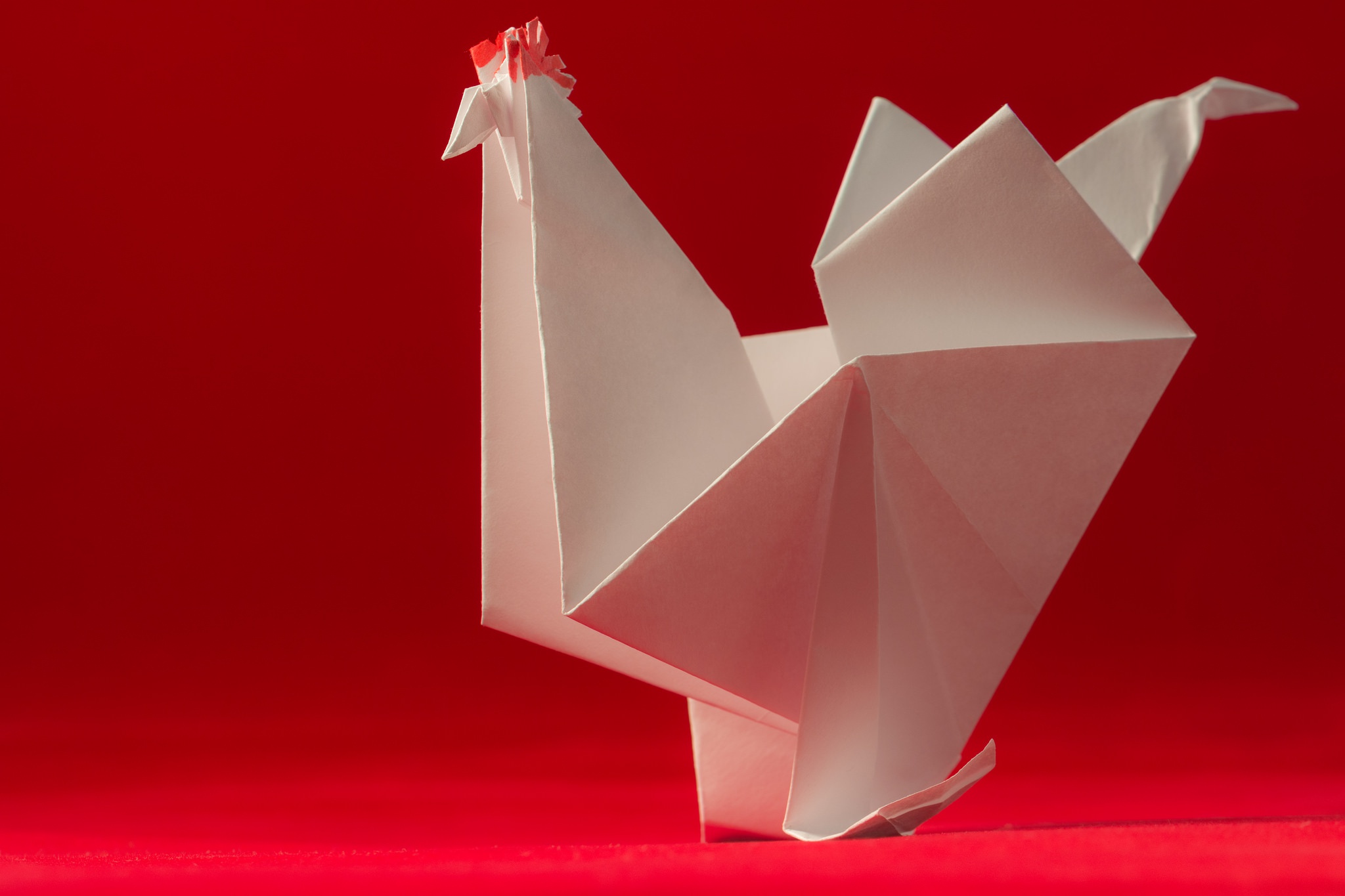Скачать обои бесплатно Оригами, Курица, Сделано Человеком картинка на рабочий стол ПК