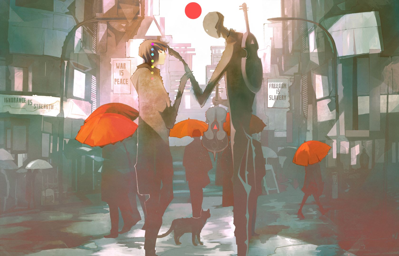 Download mobile wallpaper People, Umbrella, Artistic for free.