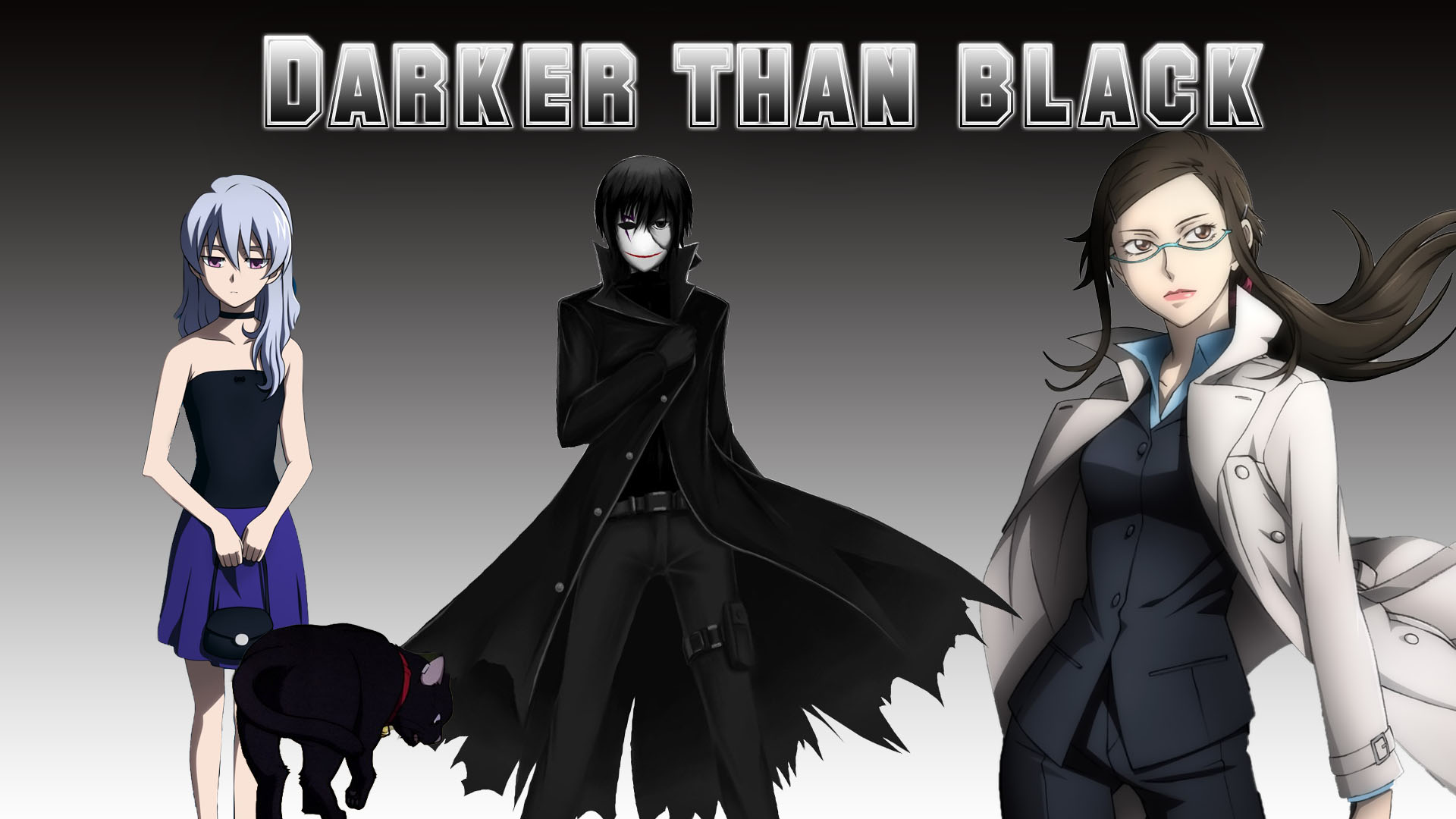 anime, darker than black, hei (darker than black), misaki kirihara, yin (darker than black)