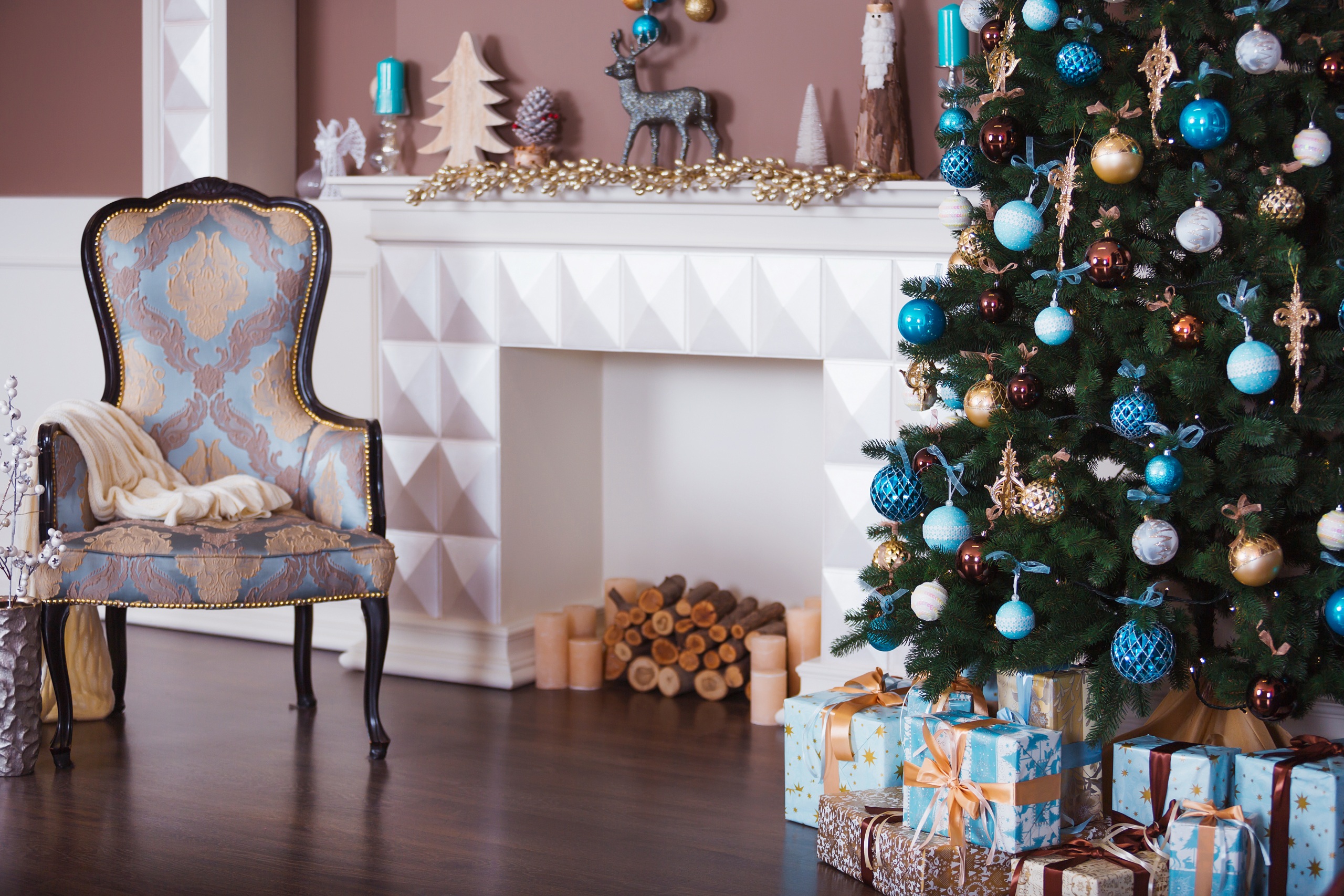 holiday, christmas, chimney, christmas ornaments, christmas tree, decoration, gift