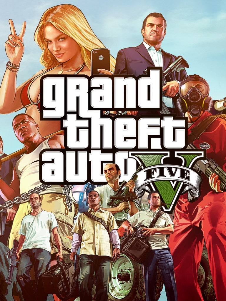 Download mobile wallpaper Video Game, Grand Theft Auto, Grand Theft Auto V, Franklin Clinton, Michael De Santa, Chop (Grand Theft Auto), Trevor Philips for free.