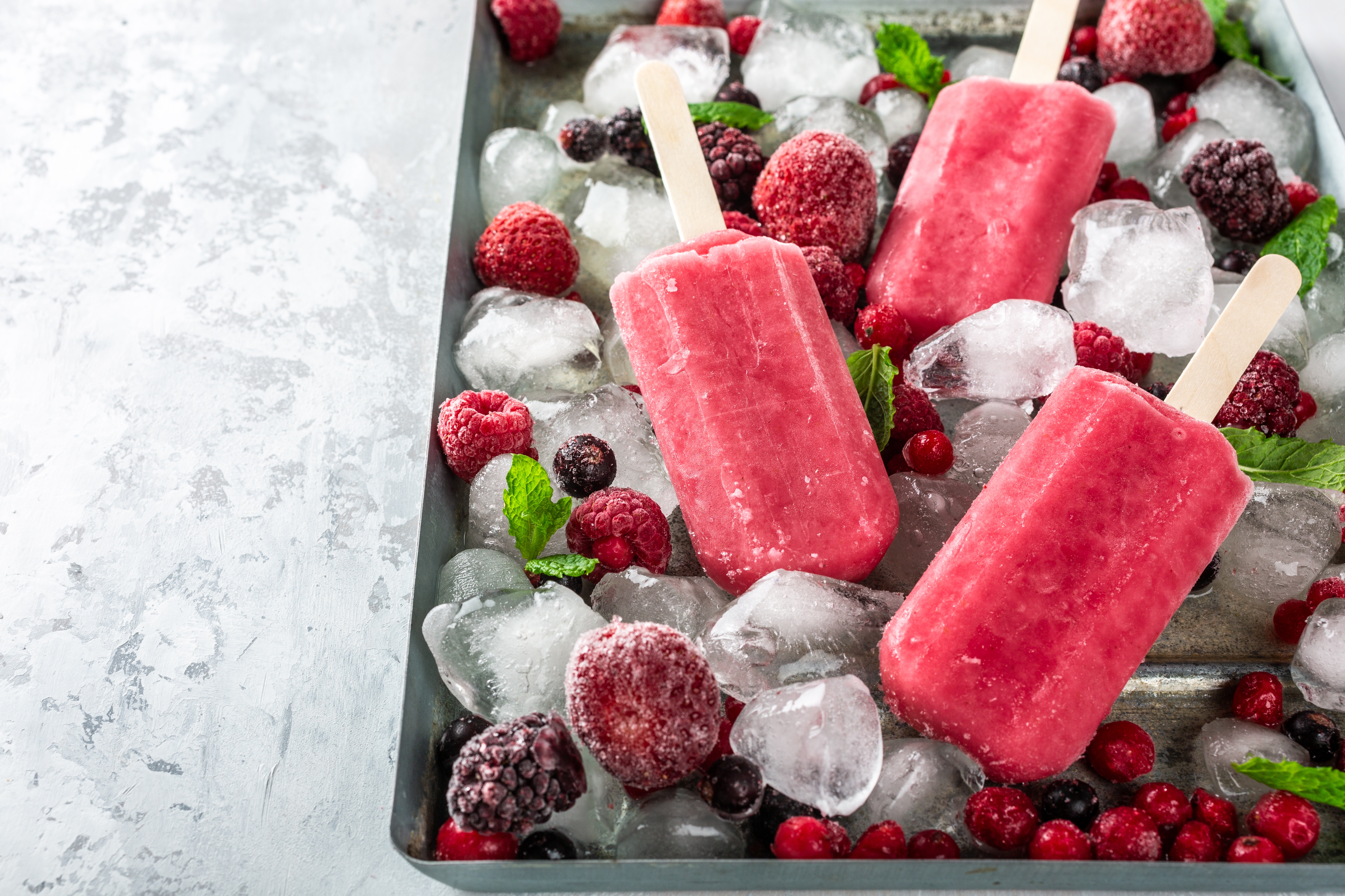 Download mobile wallpaper Food, Ice Cream, Berry, Fruit, Popsicle, Ice Cube for free.
