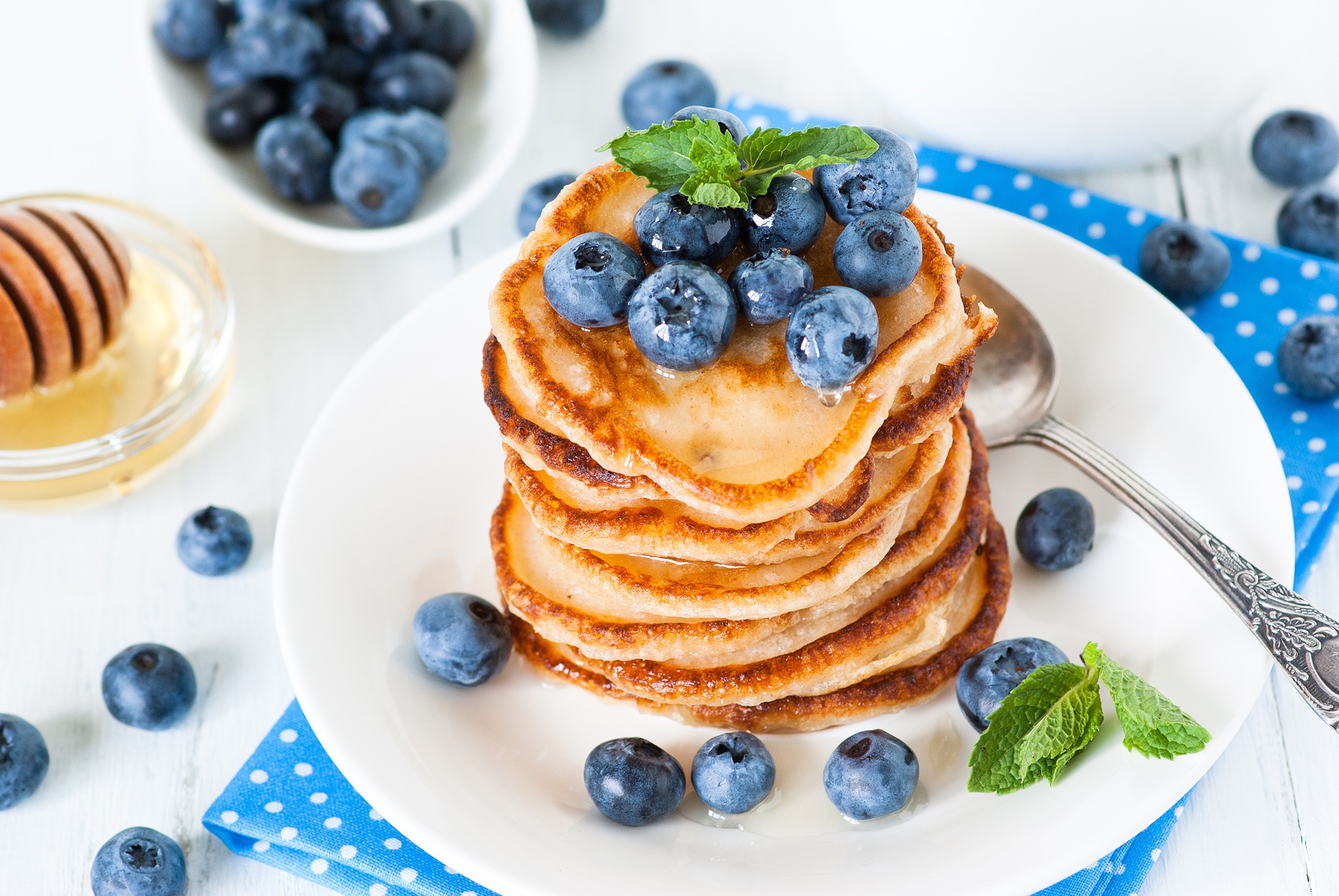 Download mobile wallpaper Food, Blueberry, Still Life, Berry, Fruit, Breakfast, Pancake for free.