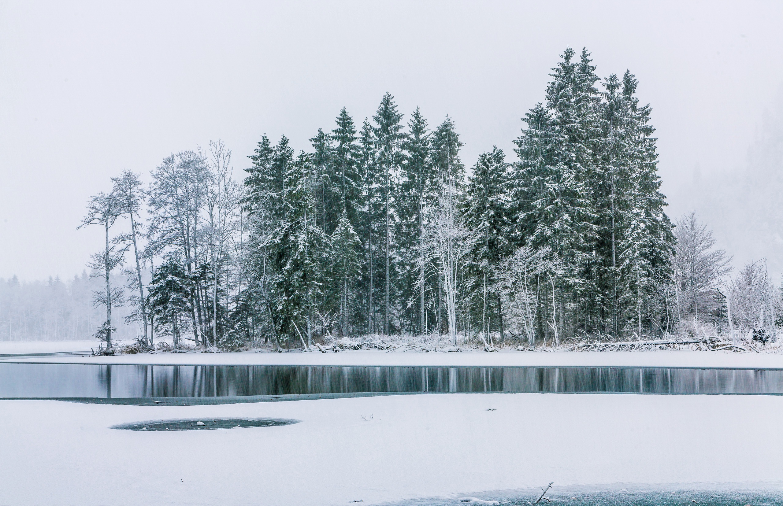 Handy-Wallpaper Winter, Natur, Schnee, Baum, Fluss, Erde/natur kostenlos herunterladen.