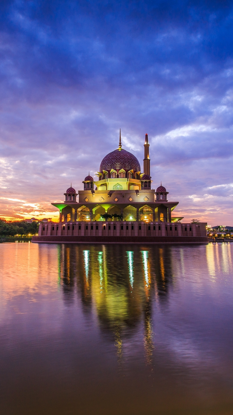無料モバイル壁紙マレーシア, トワイライト, モスク, 宗教的, プトラ モスク, プトラジャヤをダウンロードします。